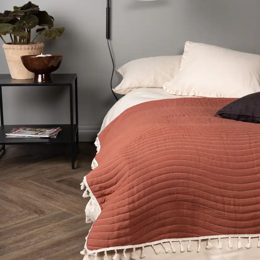 Lias Bedspread Microfiber - Roasty / - 260*260 Rost, Mått: 260x260 cm