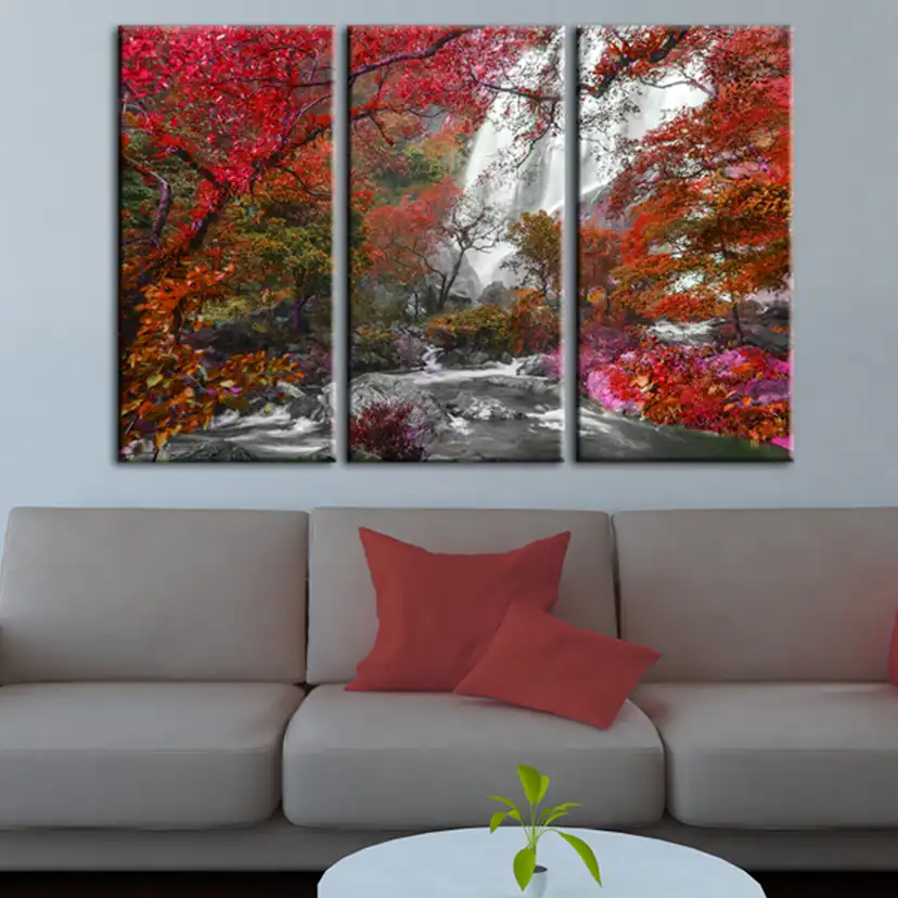 Tavla Arkiio Beautiful Waterfall Autumnal Forest