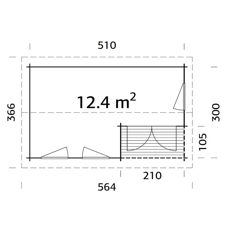 Stuga Palmako Susanna 12,4 m2