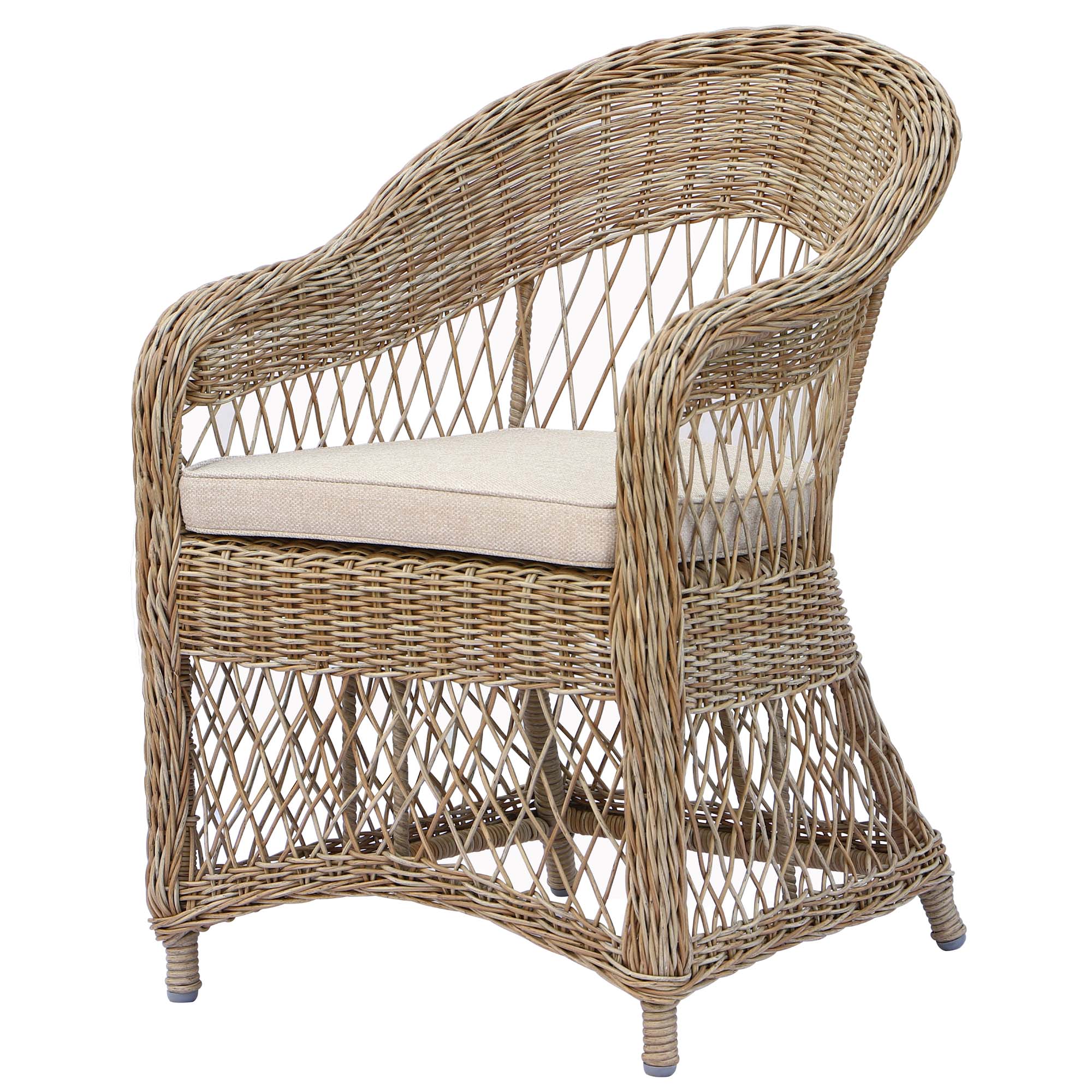 Matgrupp Utomhus Baltic Garden 220 cm bord & 6 Merida naturfärgade stolar