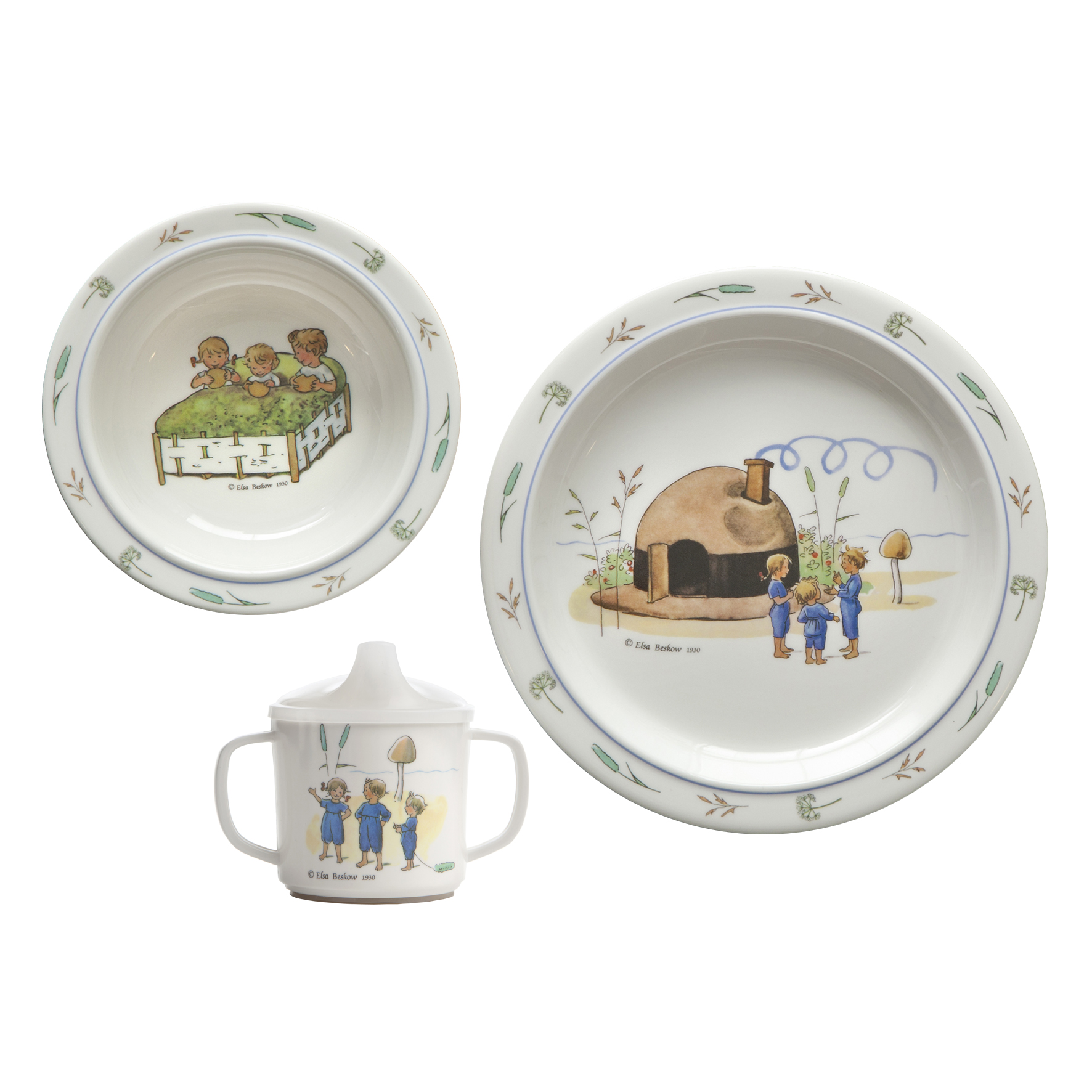 Barnservis Rätt Start Elsa Beskow i 3 Delar Hattstugan