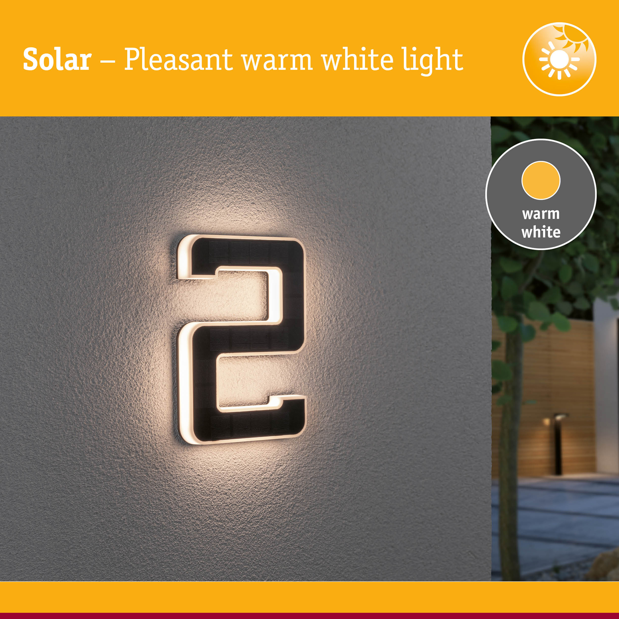 Fasadbelysning Solcell LED Paulmann Husnummer 0-9 med belysning inkl. utbytbart batteri IP44