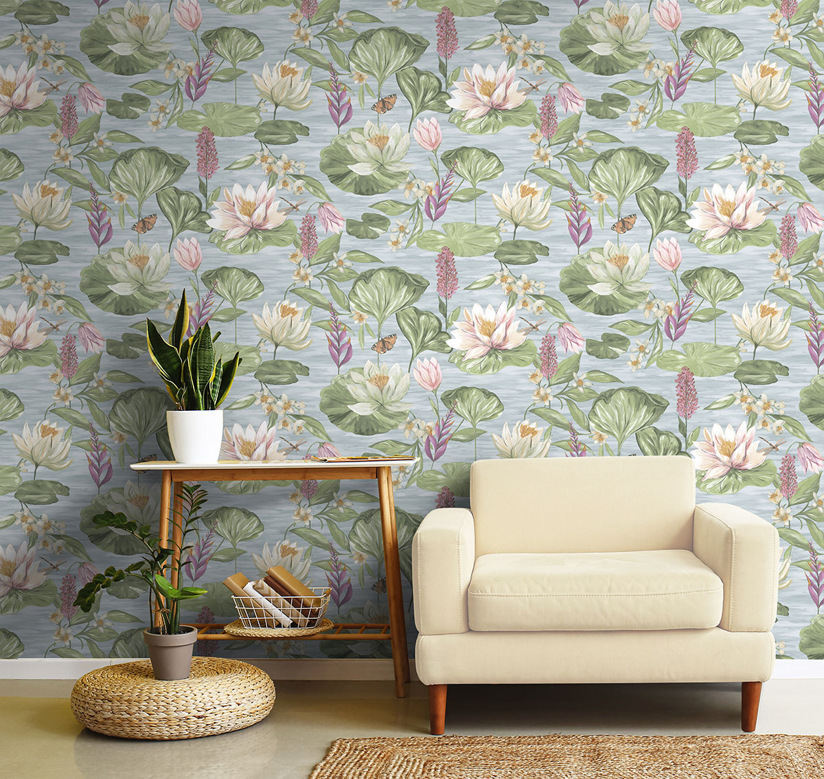 Tapet Holden The Lost Gardens Water Lily Blue 91640
