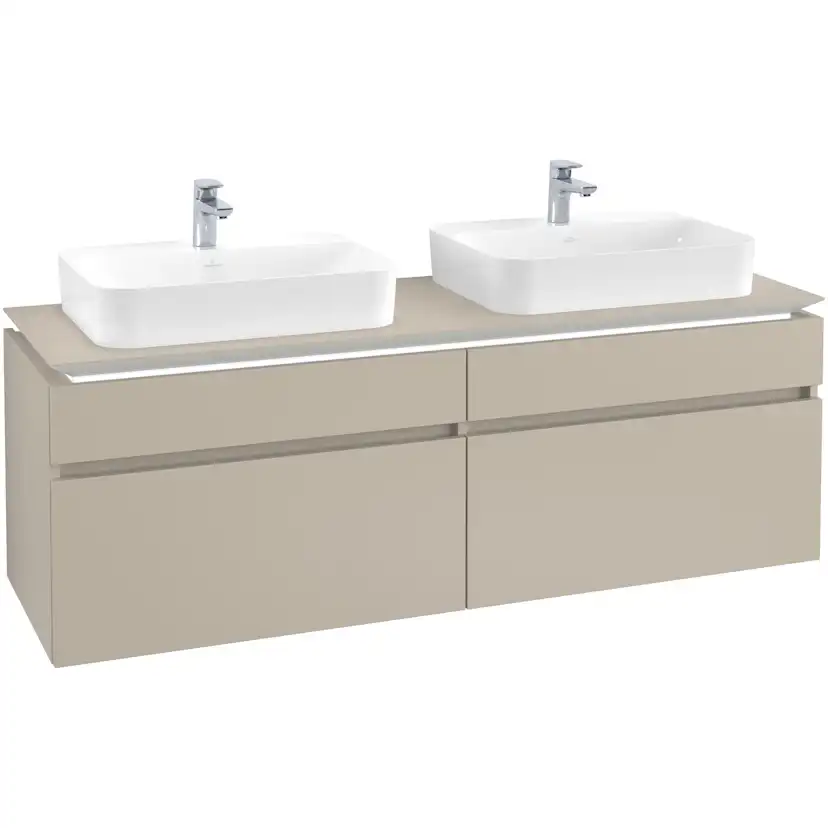 Tvättställsskåp Villeroy & Boch Legato 1600 med 4 Lådor för Två Ytmonterade Tvättställ från Finion & Memento