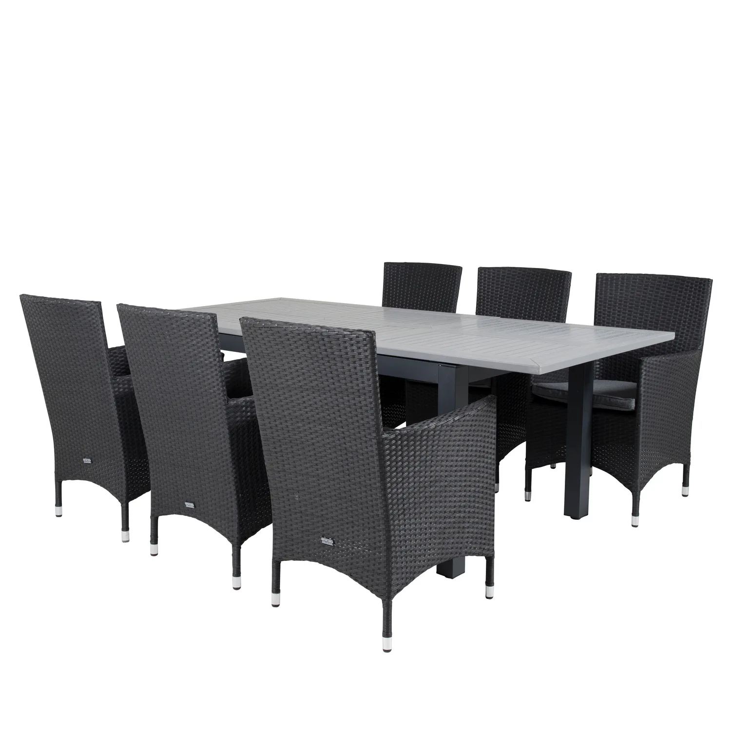 Albany Dining Table 160/240*100 - Svart Alu / Grey Aintwood+ Svart/Grå