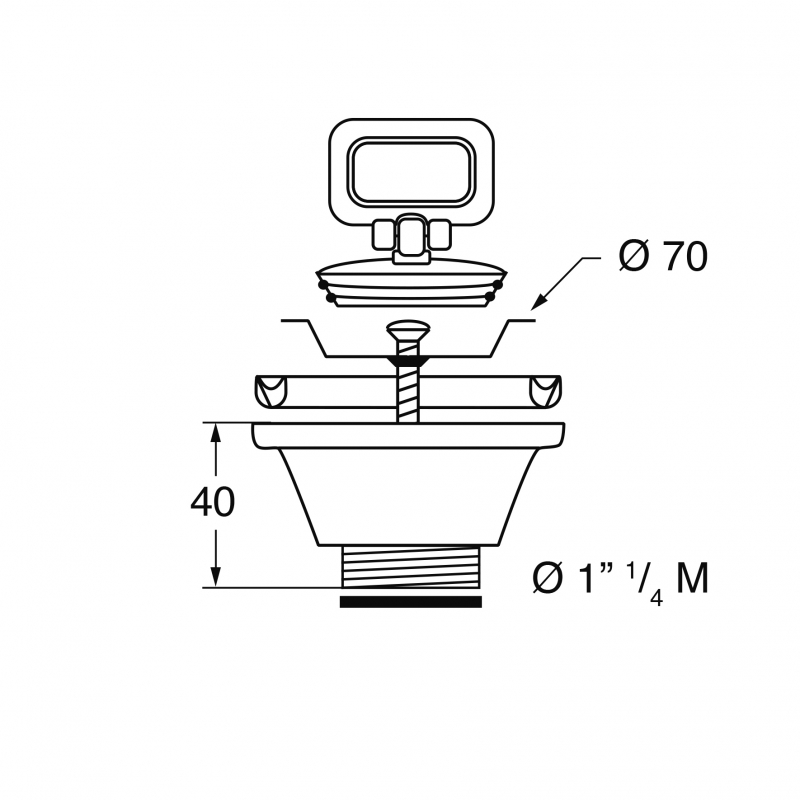 Bottensil Barka utan stos 1 1/4"