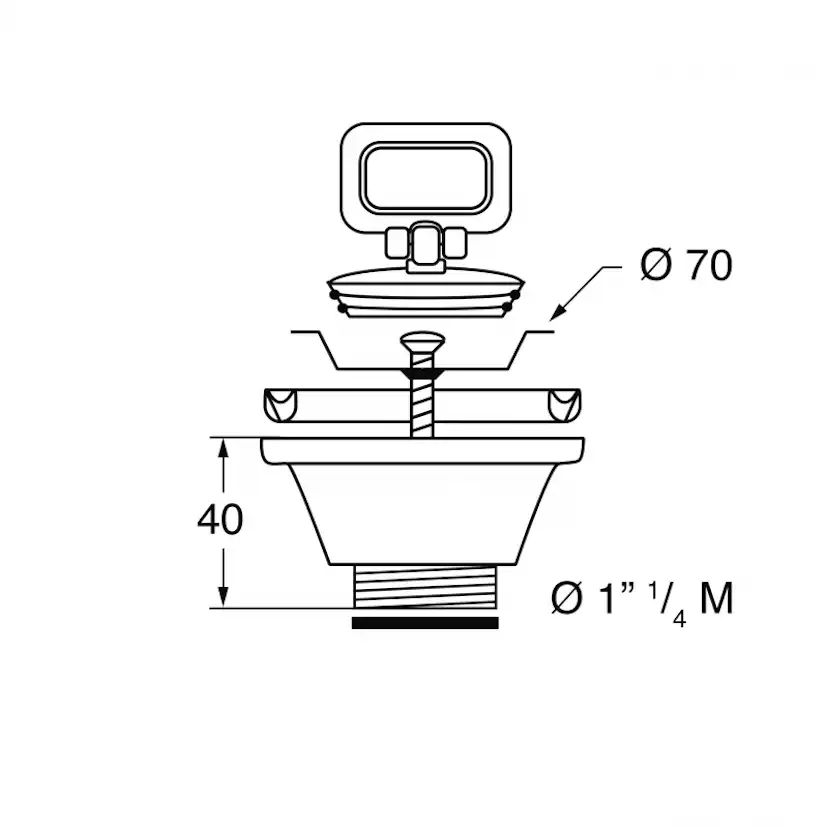 Bottensil Barka utan stos 1 1/4"
