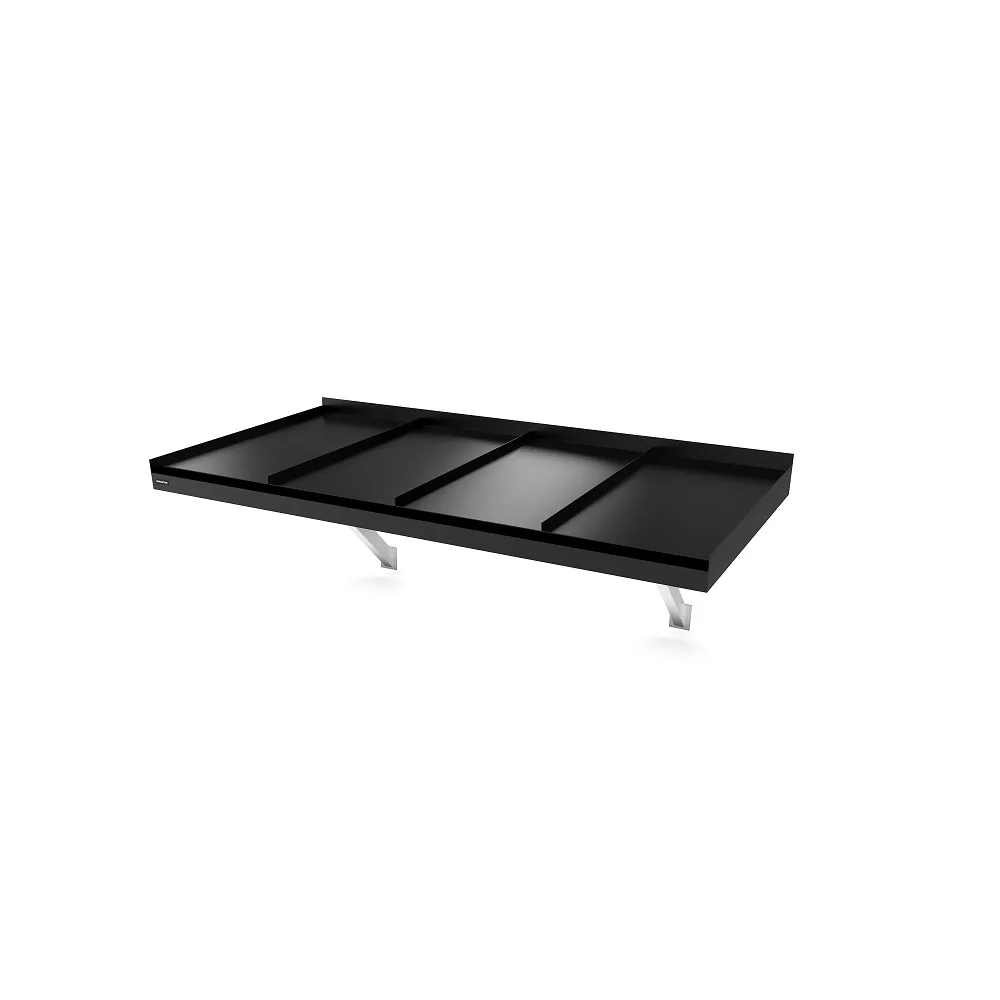 Modern Flat Console Seamed B=2000 D=1155 (RAL:9011) 2000 mm Svart, Djup: 1155 mm