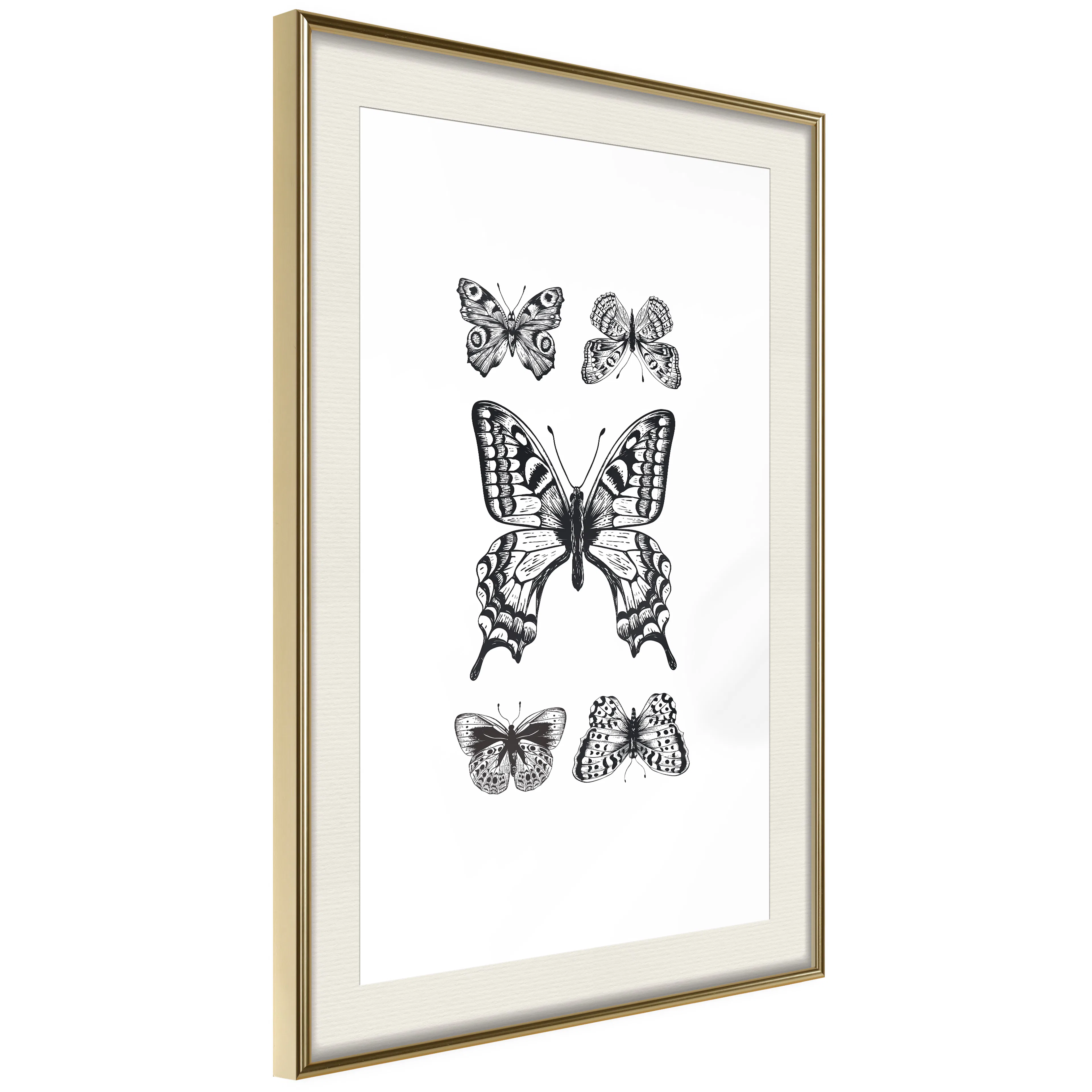 Poster Artgeist Affisch Five Butterflies