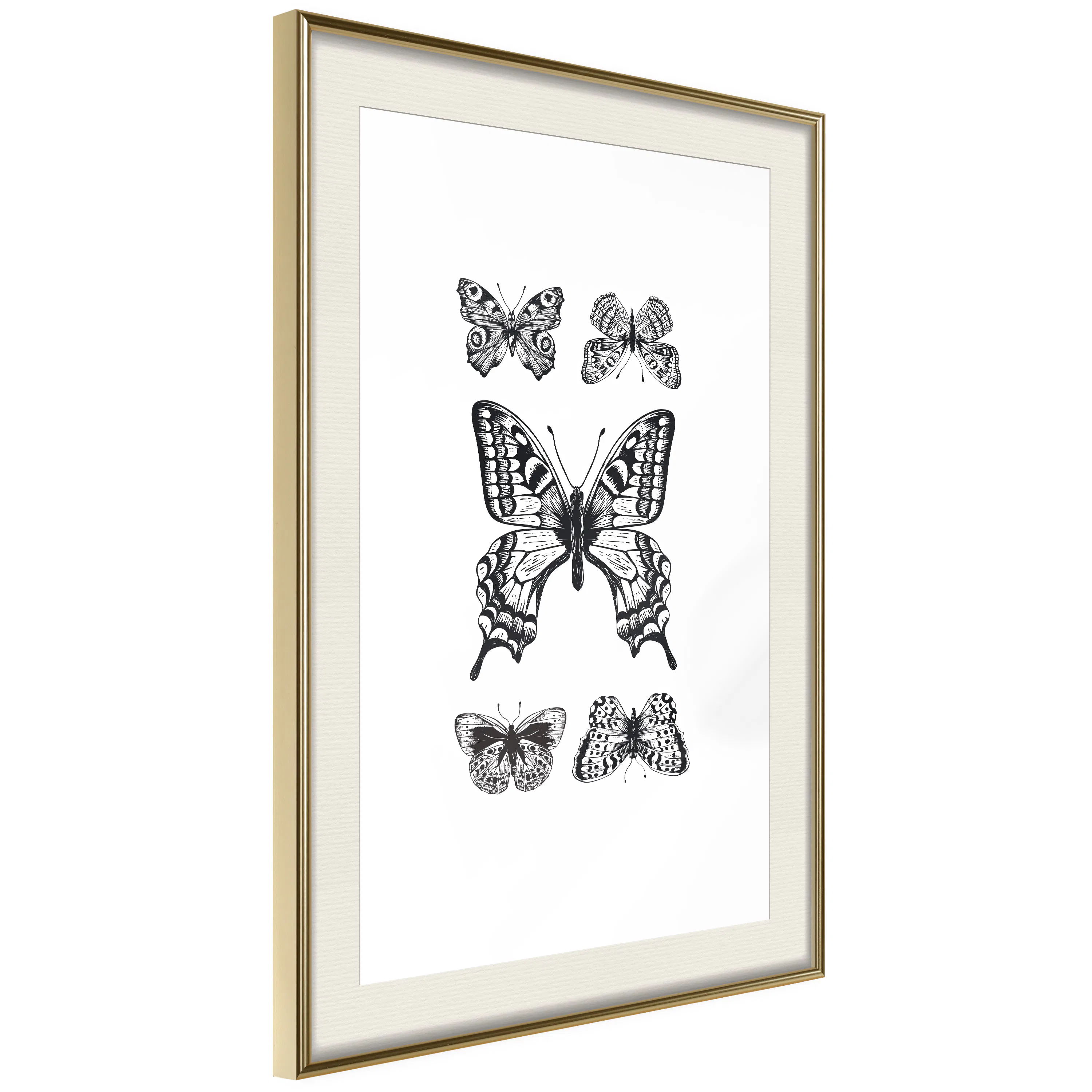 Poster Artgeist Affisch Five Butterflies