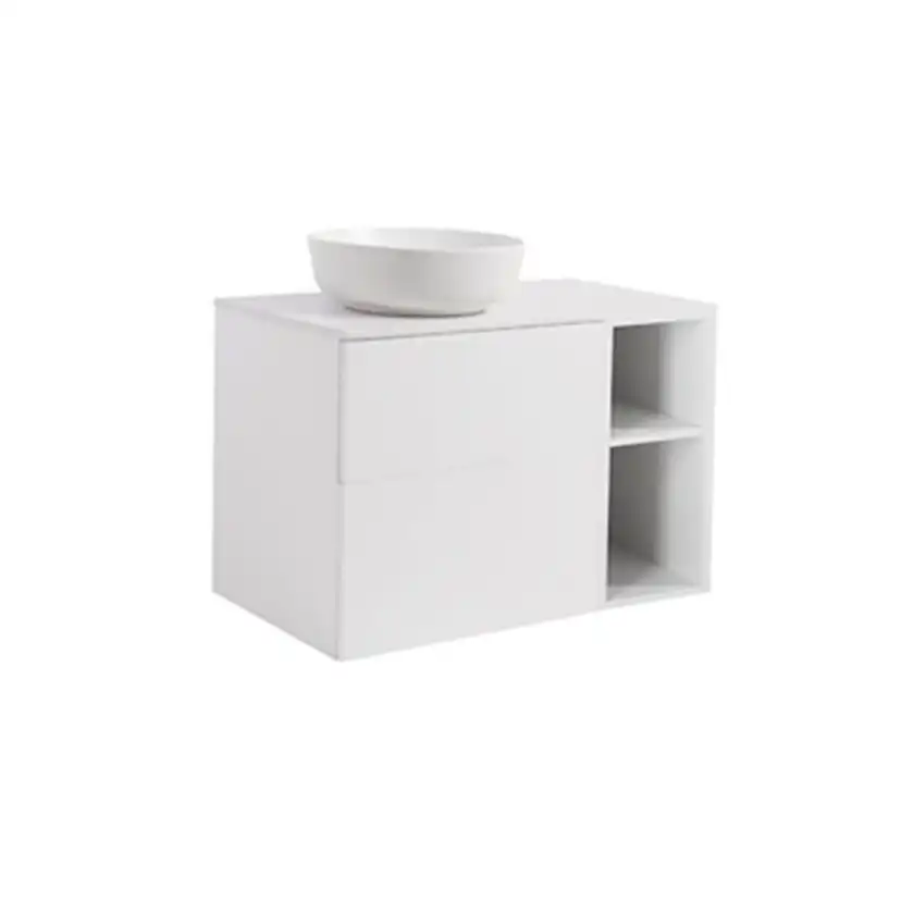 A IS60+30Ö MVIT BSVIT+TS RUVIT Färg: Mattvit, Färg Tvättställ: Vit, Färg Bänkskiva: Vit, Rund Form, Storlek: 740x908 mm