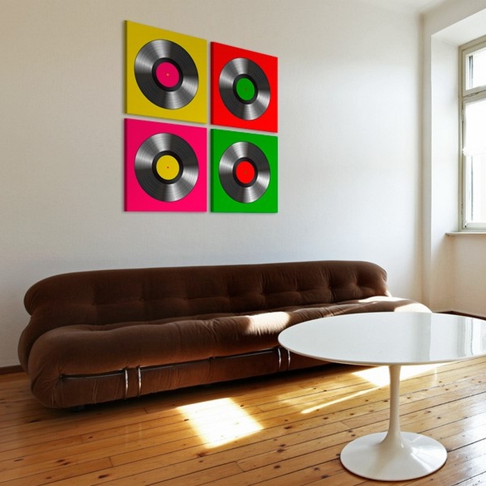 Tavla - Vinyler Popkonst 90x90 90x90 cm