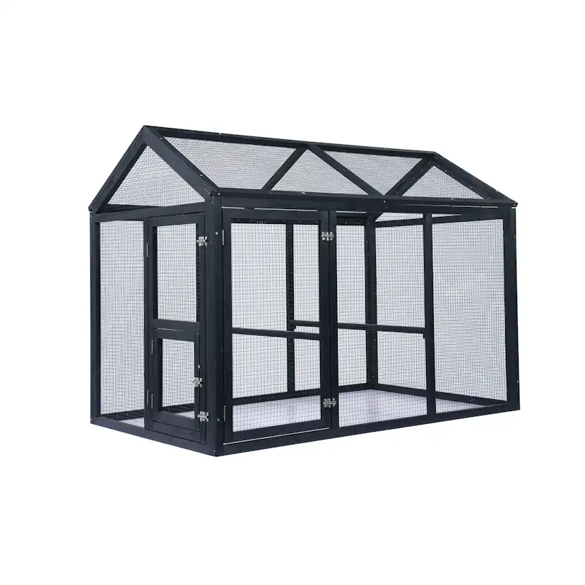 Kaninbur Hortus Svart 140 x 85 x 108 cm