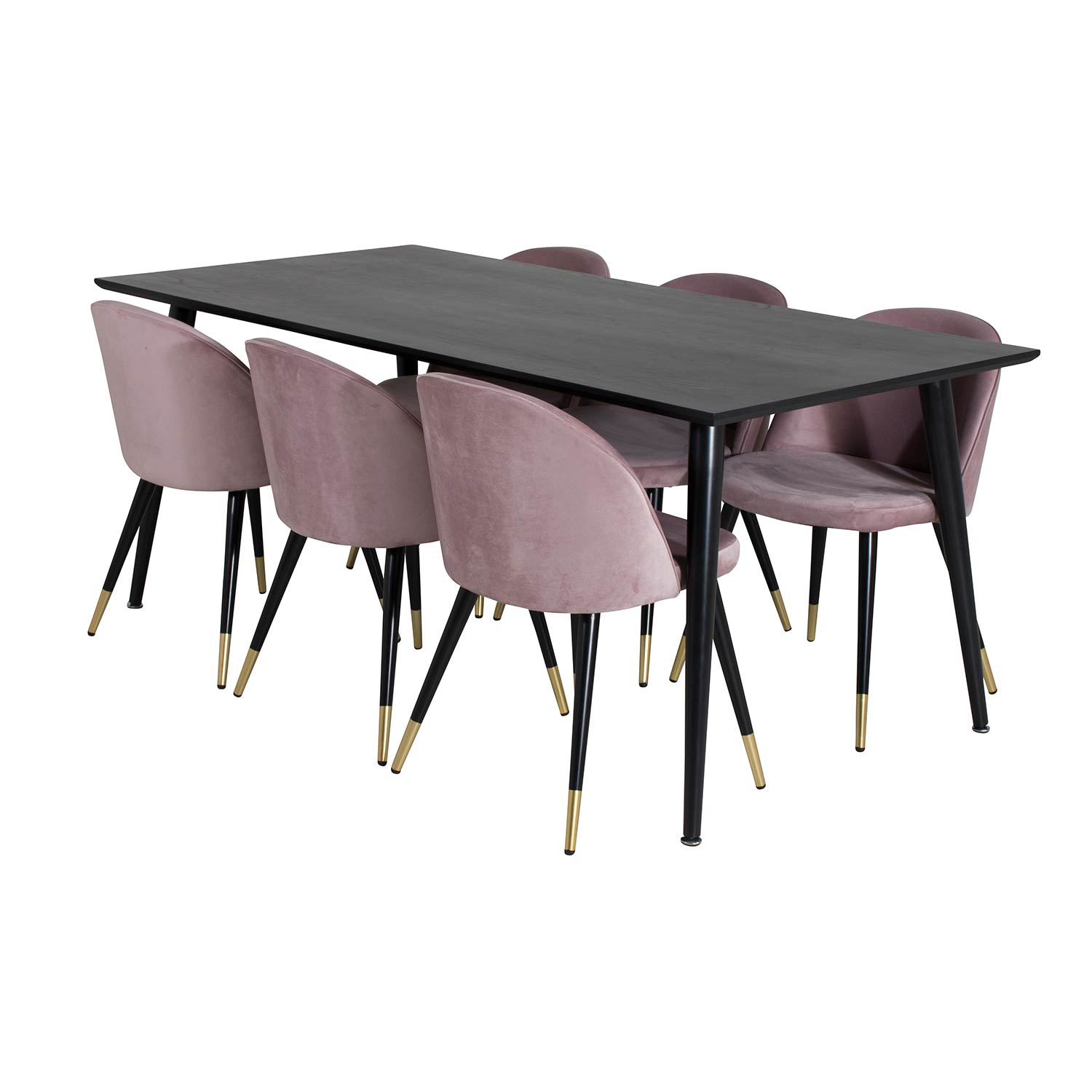 Matgrupp Venture Home Dipp med 6 Velvet Stolar