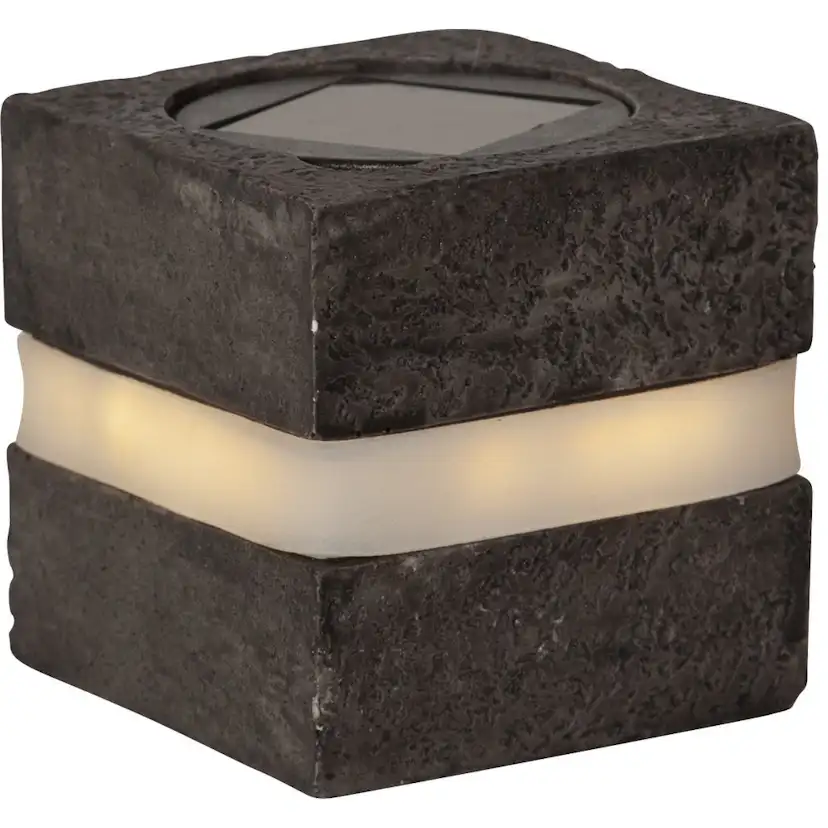 Solcellsdekoration Star Trading Stone Cube 8 cm MrkGr
