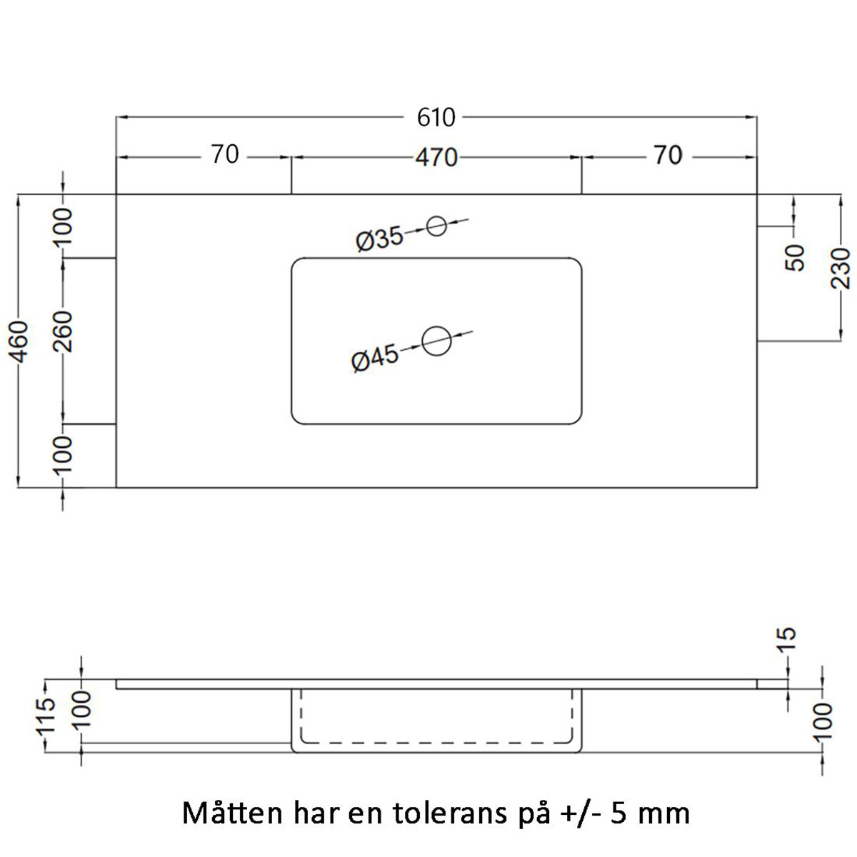 Tvättställ Tenfors Alpin Solid Surface