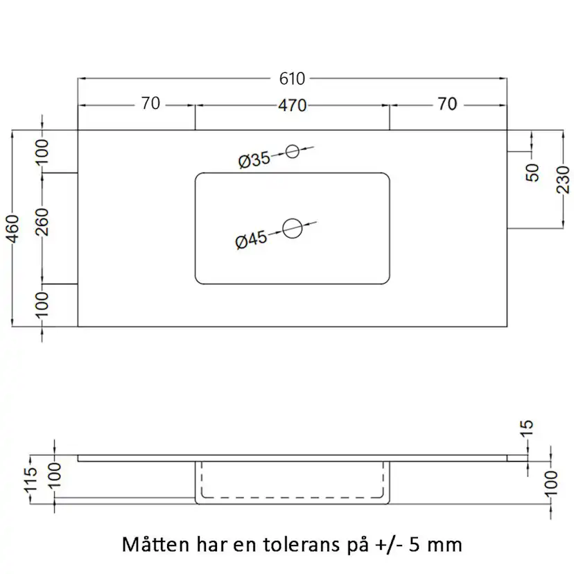 Tvättställ Tenfors Alpin Solid Surface