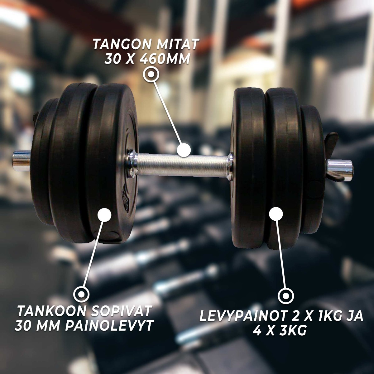 Hantel Fitn Shape 15 kg justerbar