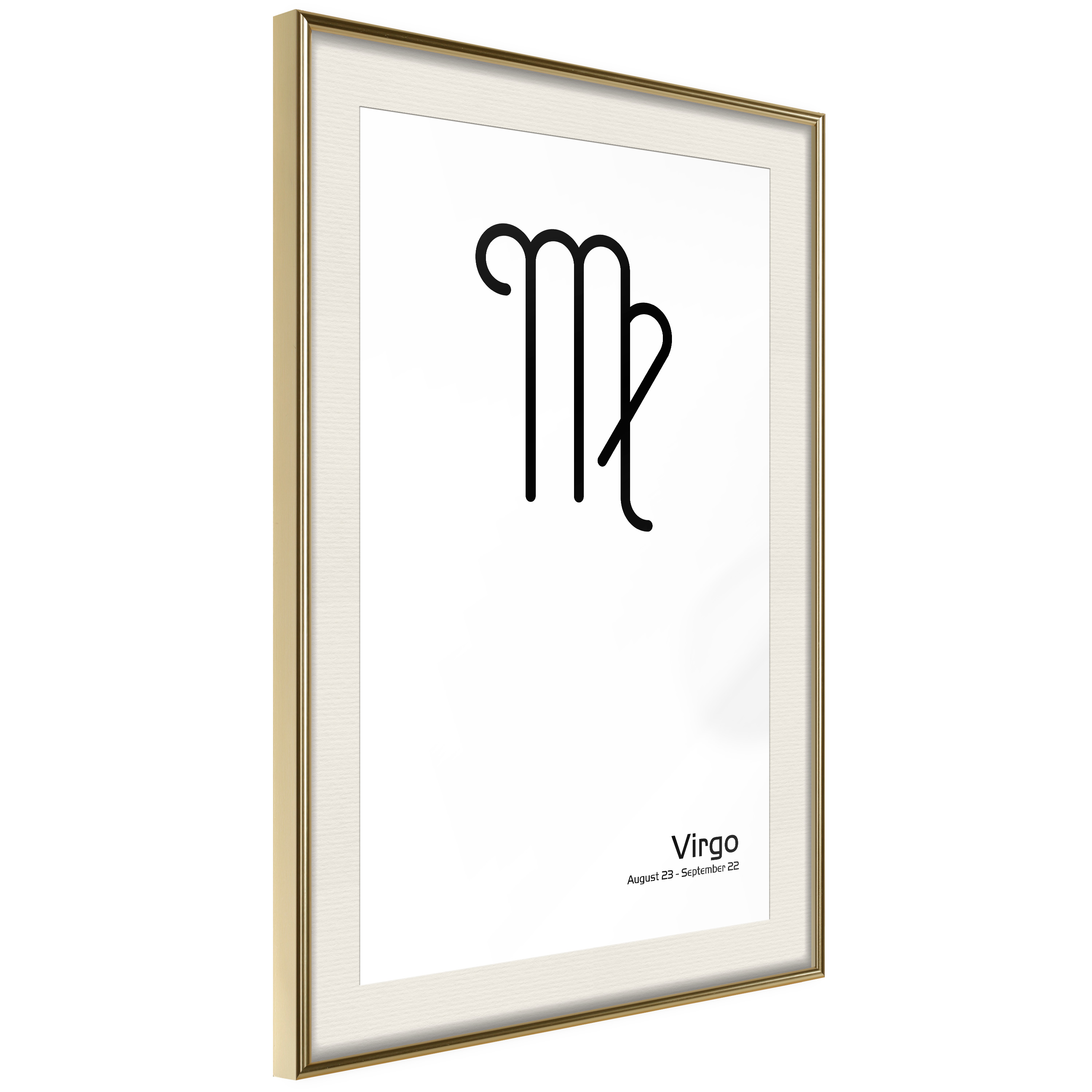 Affisch - Virgo [Poster] 40x60 Guld ram med passepartout, 40x60 cm