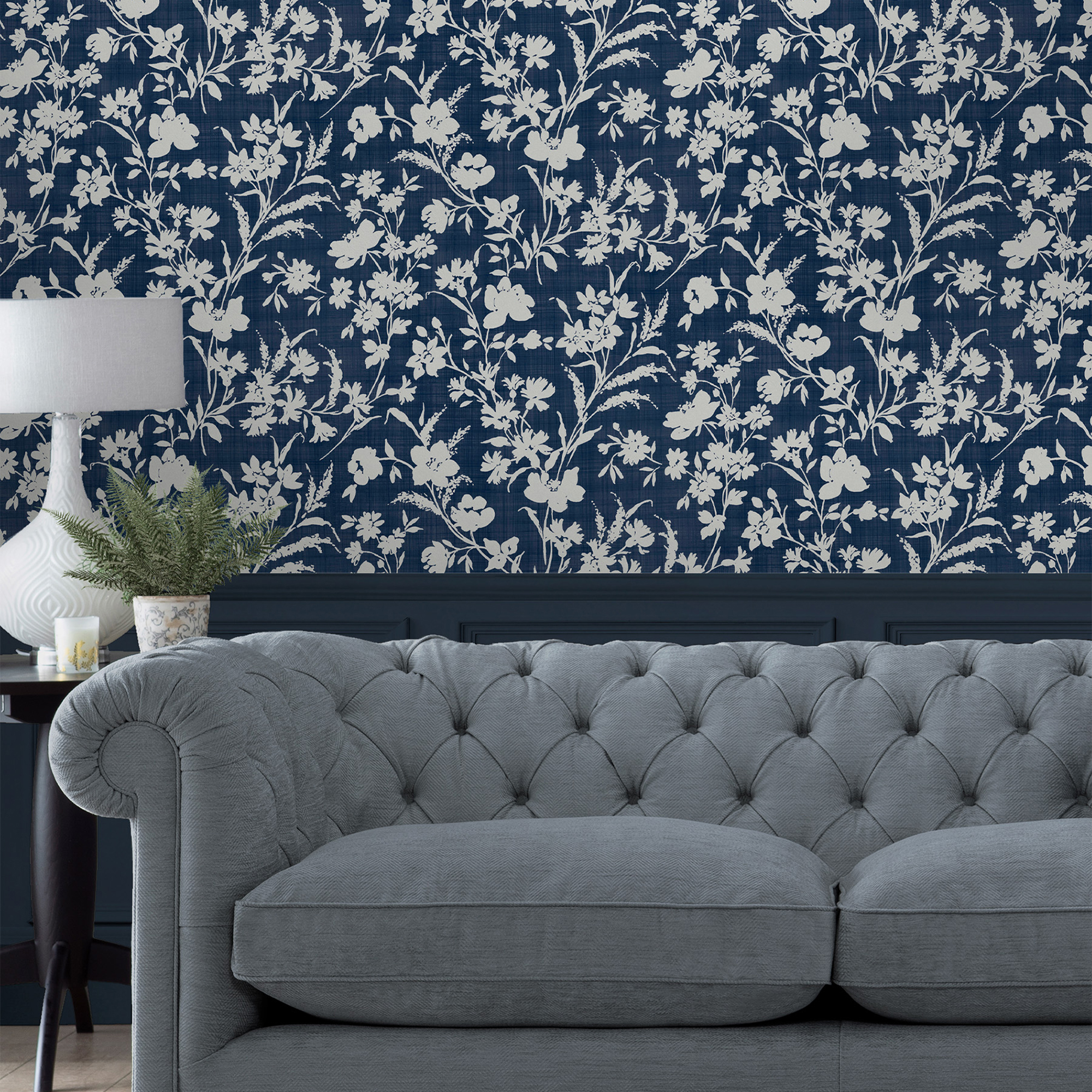 Tapet Laura Ashley Rye Midnight Seaspray Blå 119854