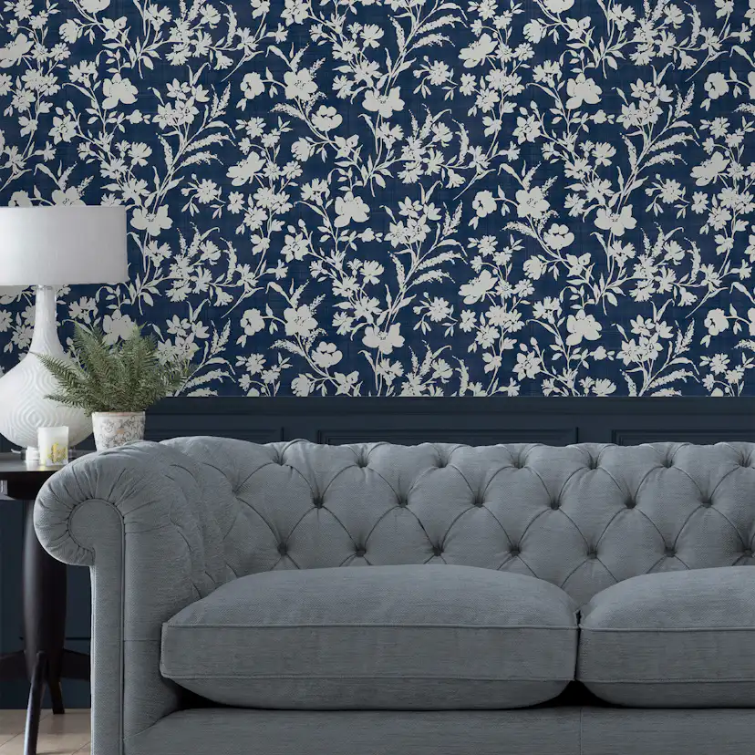 Tapet Laura Ashley Rye Midnight Seaspray Blå 119854