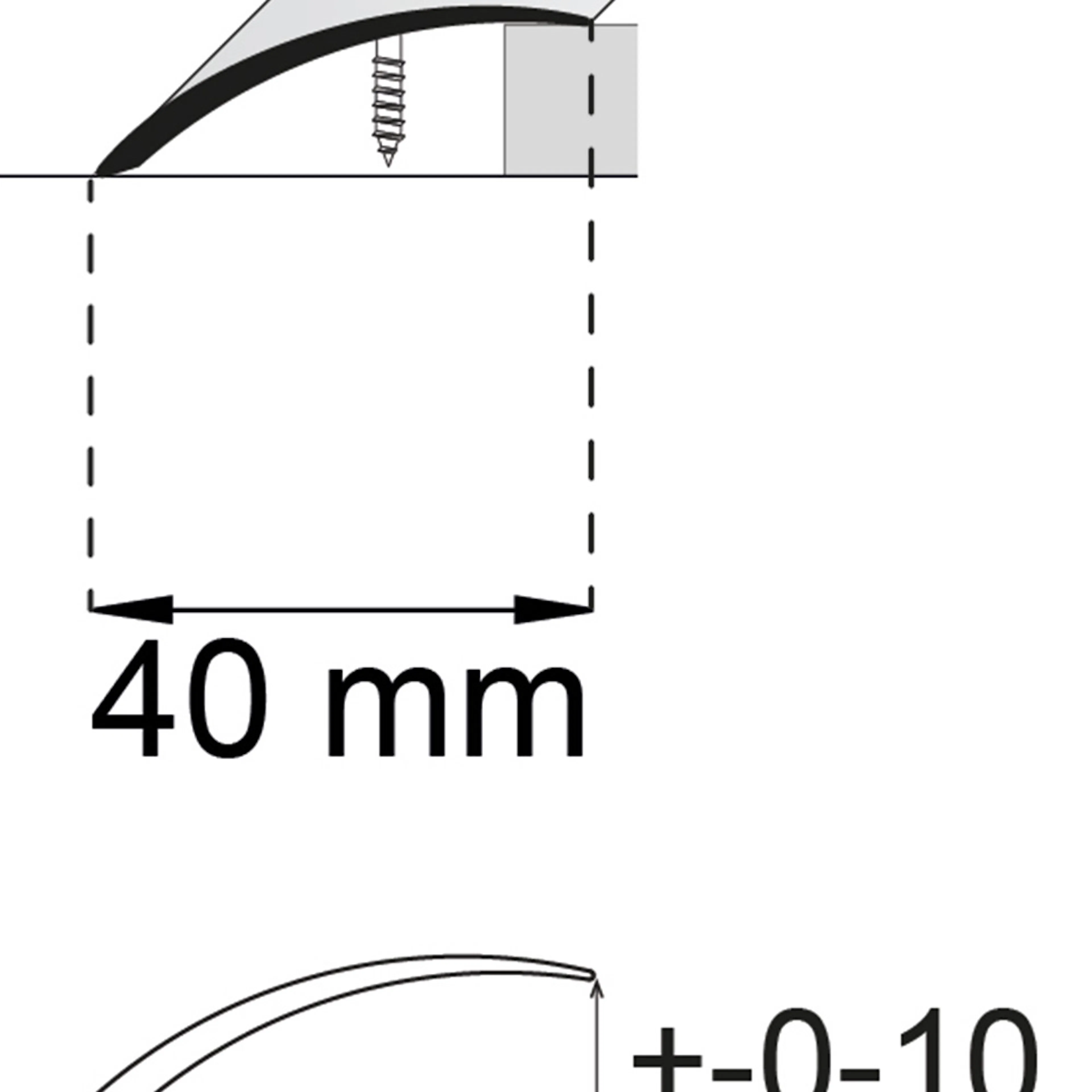 NIVÅLIST HABO A78 MATTSVART 40MM Längd: 2000 mm, Utförande: Mattsvart