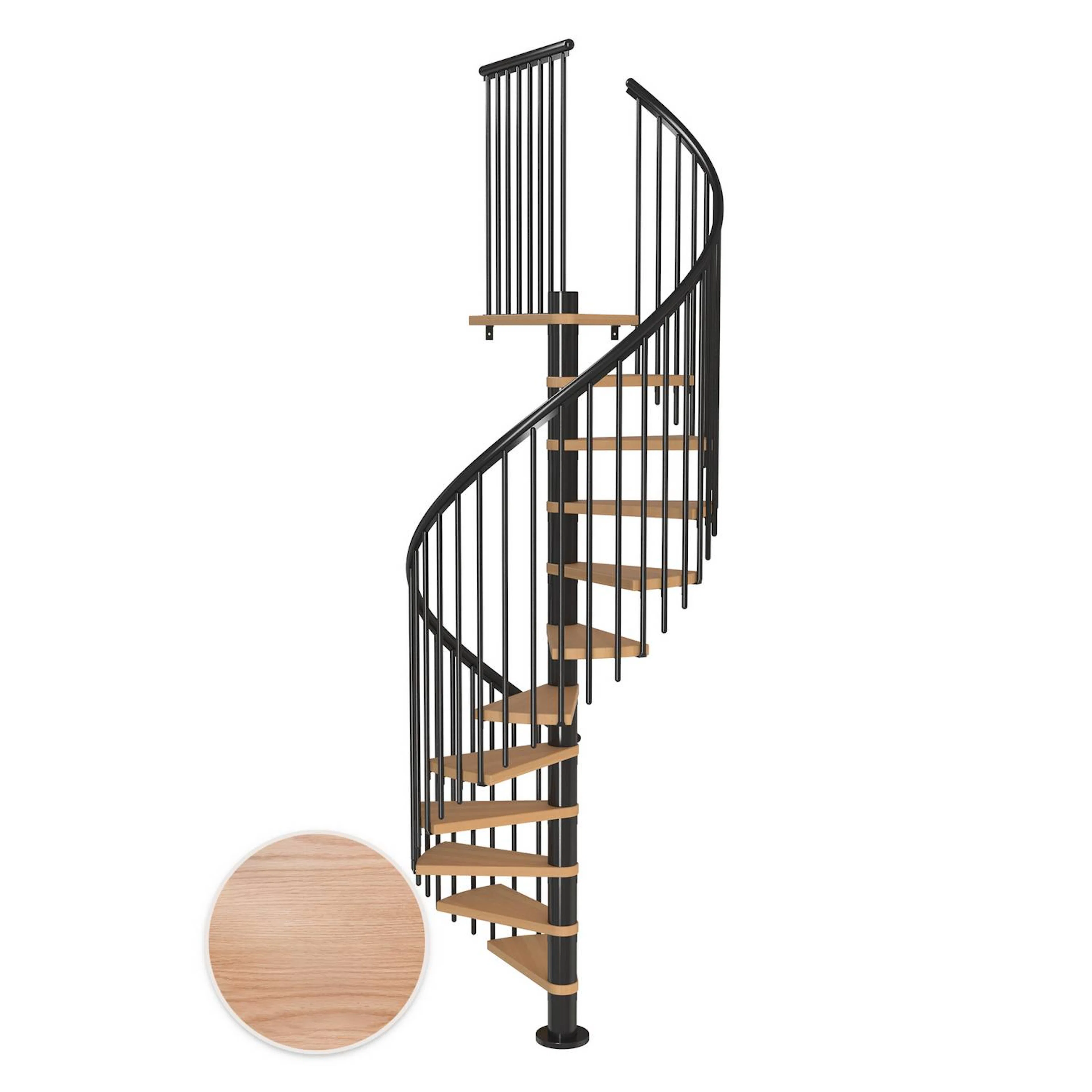 MONTREAL ek multiplex antracit CLASSIC4 11T Ø120 Antracit, D: 1200 mm, Golv till golv höjd: 2460-2820 mm, 11+1 steg