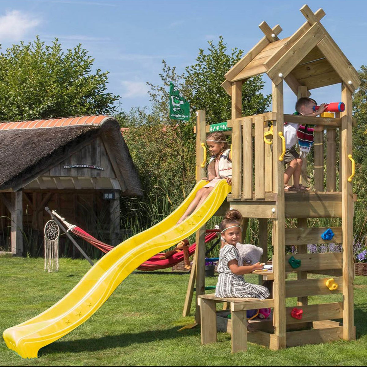 Jungle Gym Teepee lektorn komplett inkl. gul rutschkana Gul
