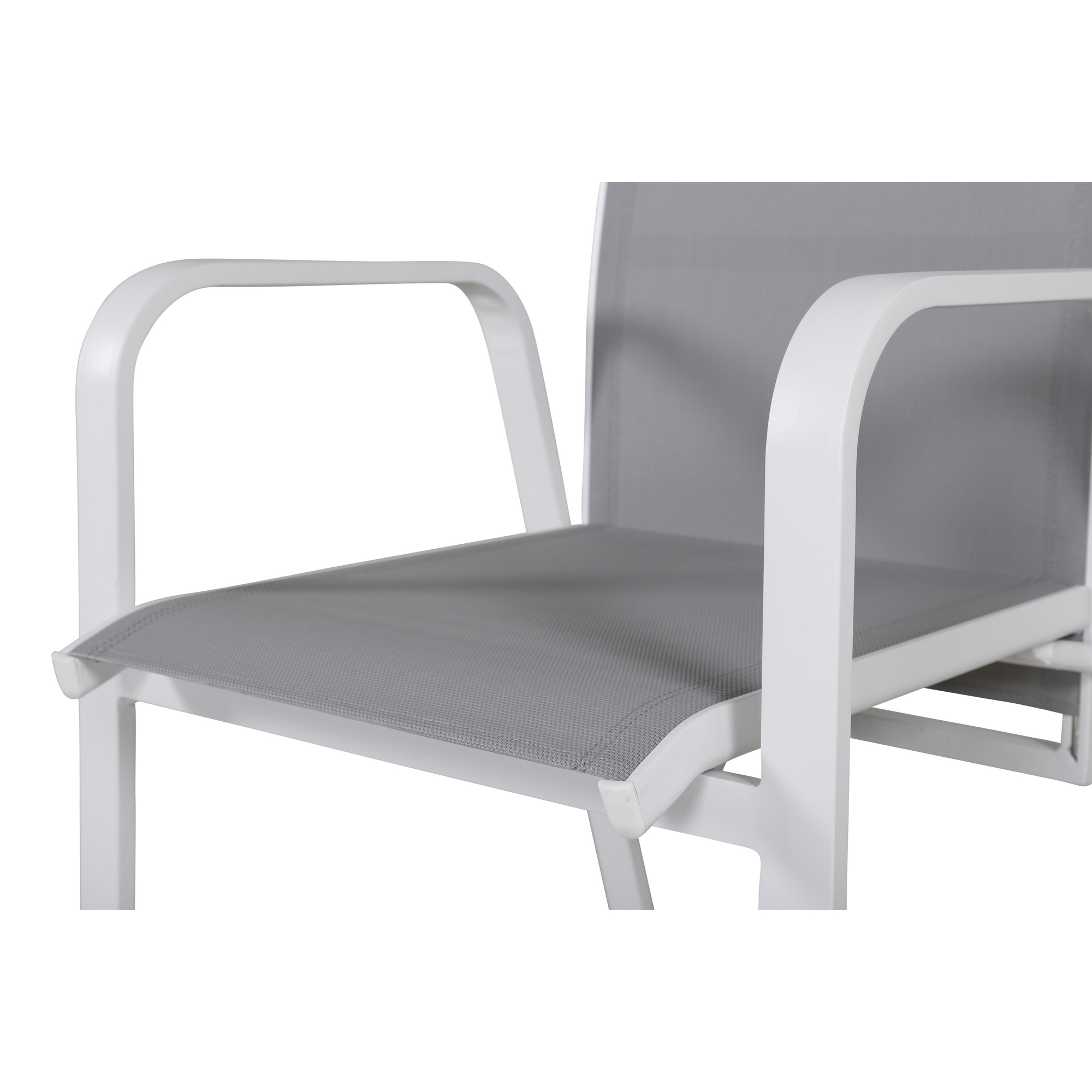 Copacabana Fällbar Karmstol (stapelbar) - Vit Aluminium / Gr Vit/Grå