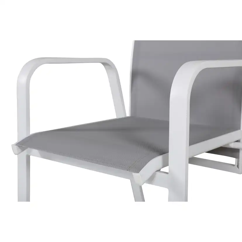 Copacabana Fällbar Karmstol (stapelbar) - Vit Aluminium / Gr Vit/Grå