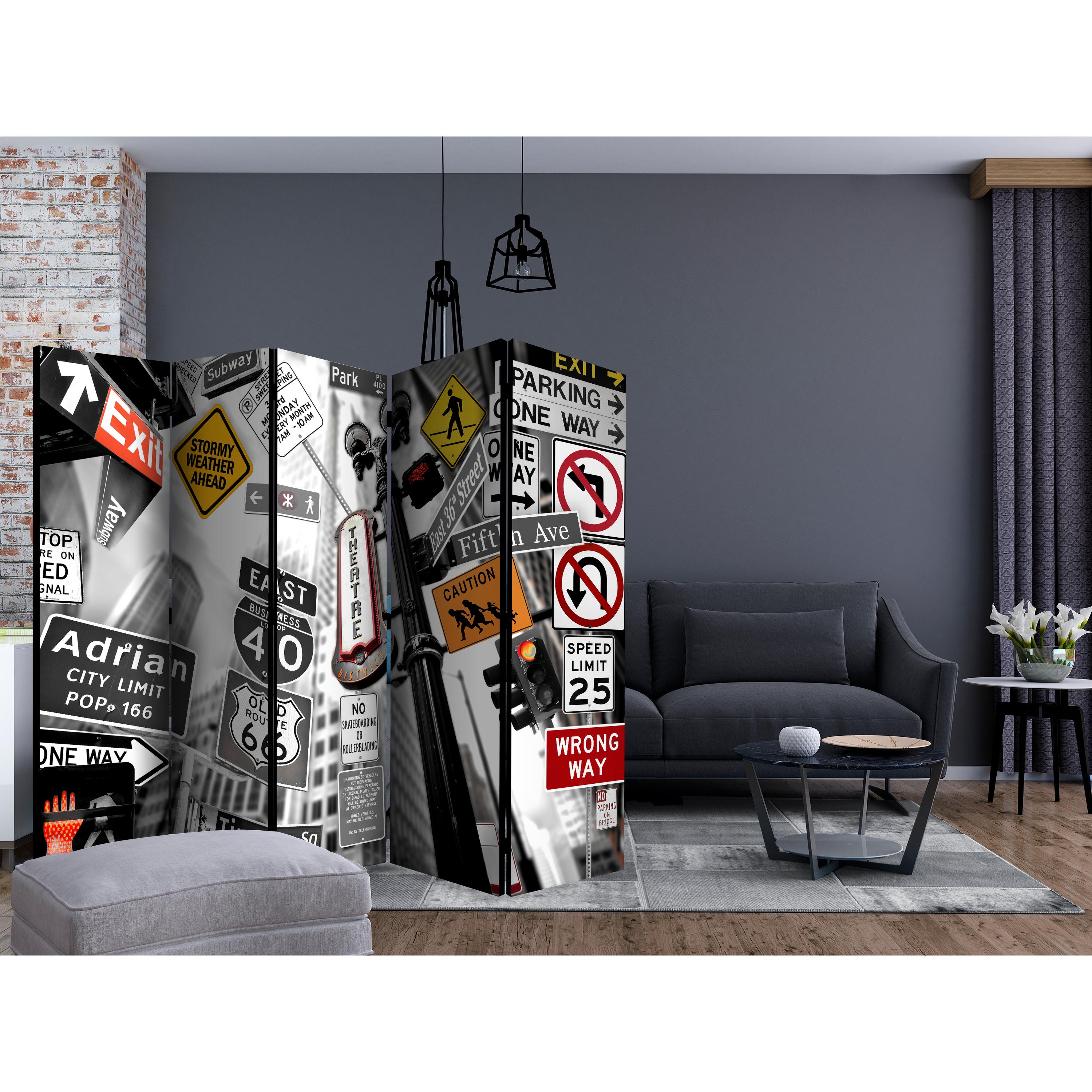 Rumsavdelare Skärmvägg Arkiio New York Signs II 225x172 cm