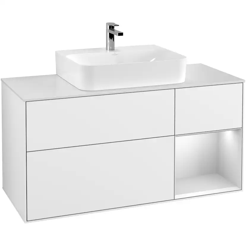 Tvättställsskåp Villeroy & Boch Finion med 3 Lådor Hylla och Bänkskiva för Centrerat Tvättställ