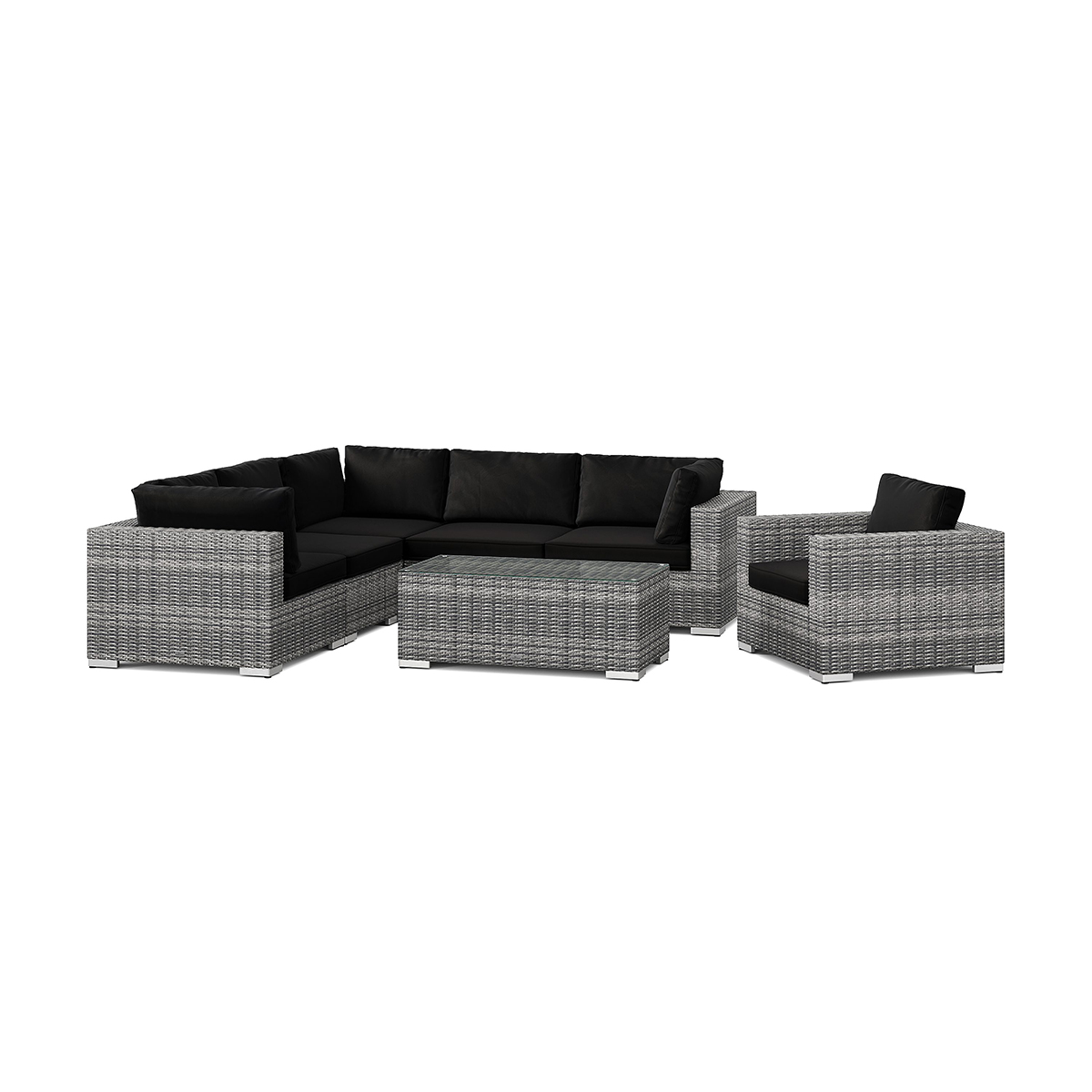 Loungegrupp Comfort Garden Bahamas utomhus hörnsoffa 6-sits vändbar med fåtölj och bord