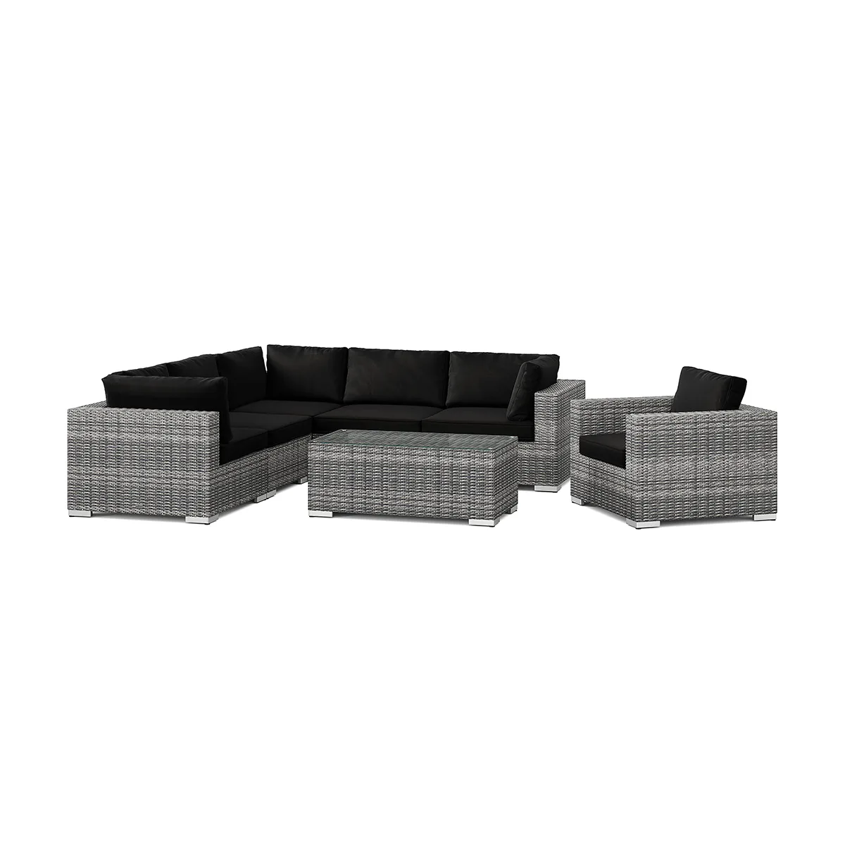 Loungegrupp Comfort Garden Bahamas utomhus hörnsoffa 6-sits vändbar med fåtölj och bord