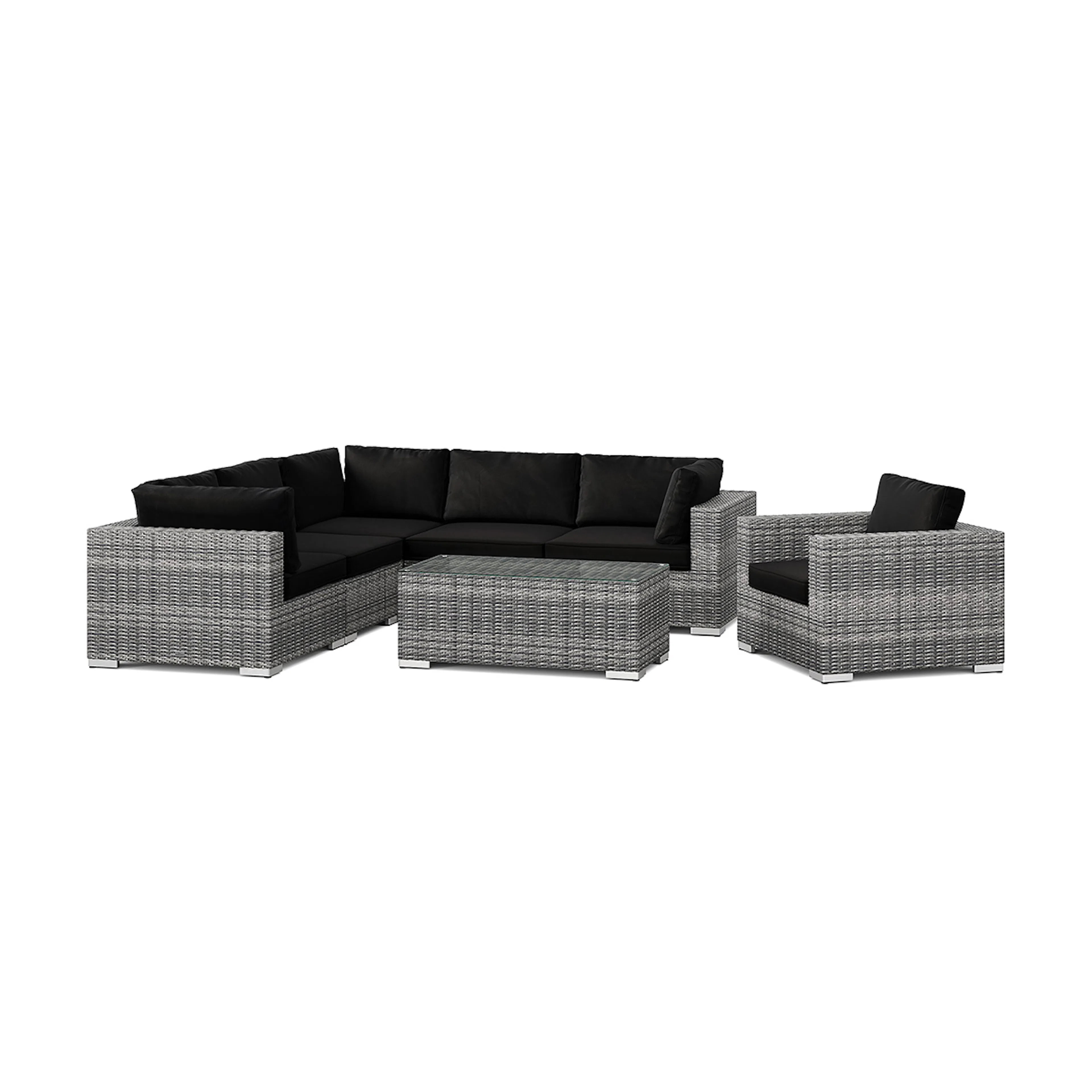 Loungegrupp Comfort Garden Bahamas utomhus hörnsoffa 6-sits vändbar med fåtölj och bord