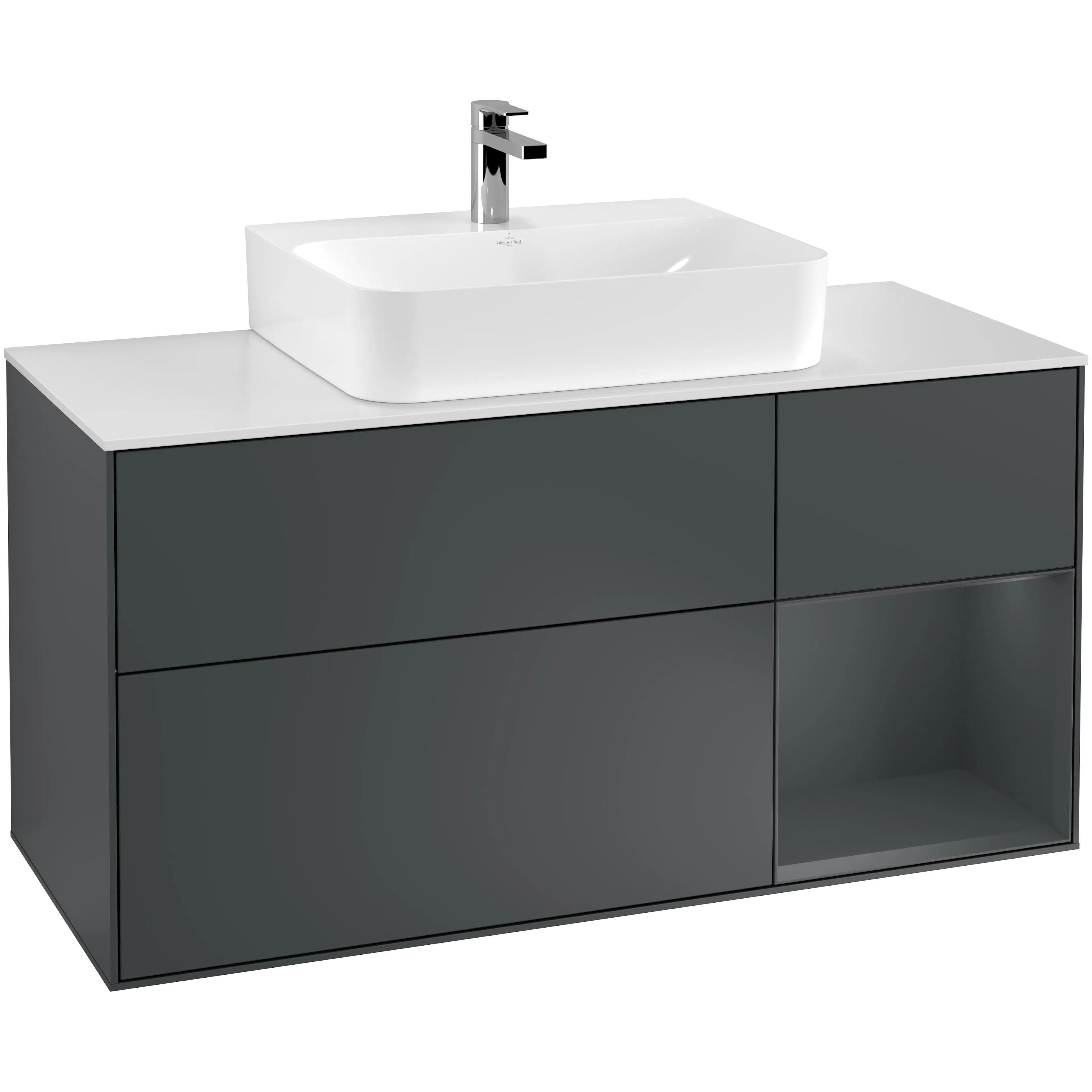 Tvättställsskåp Villeroy & Boch Finion med 3 Lådor Hylla och Bänkskiva för Centrerat Tvättställ