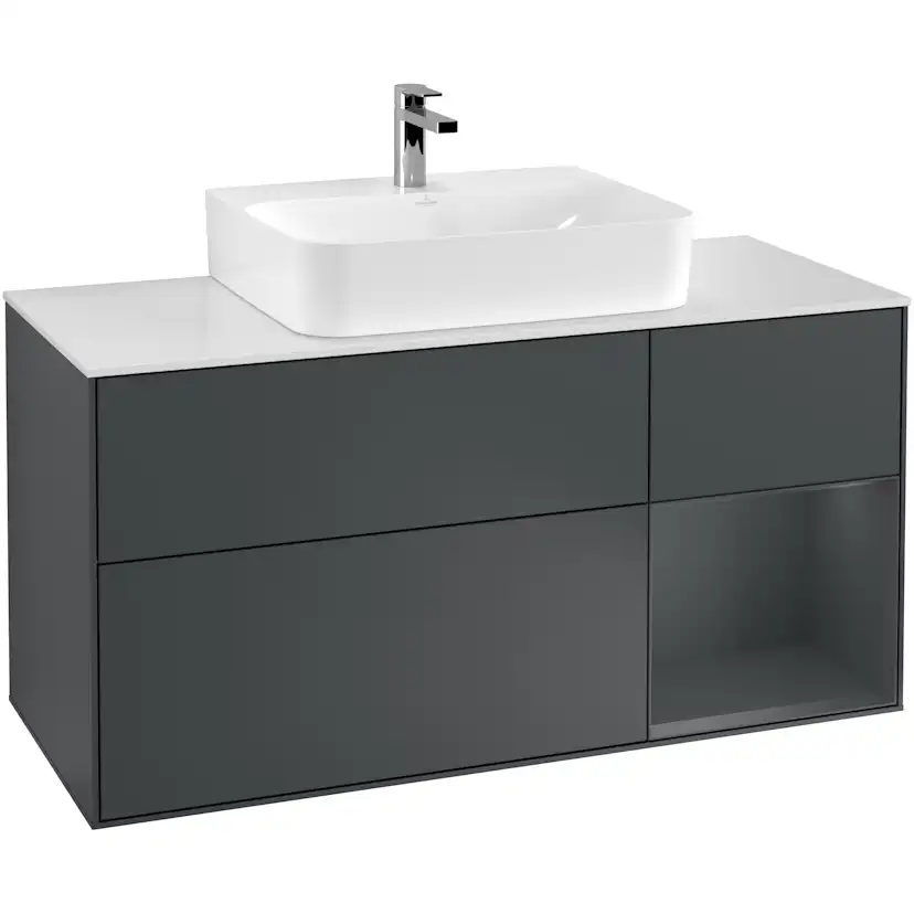 Tvättställsskåp Villeroy & Boch Finion med 3 Lådor Hylla och Bänkskiva för Centrerat Tvättställ