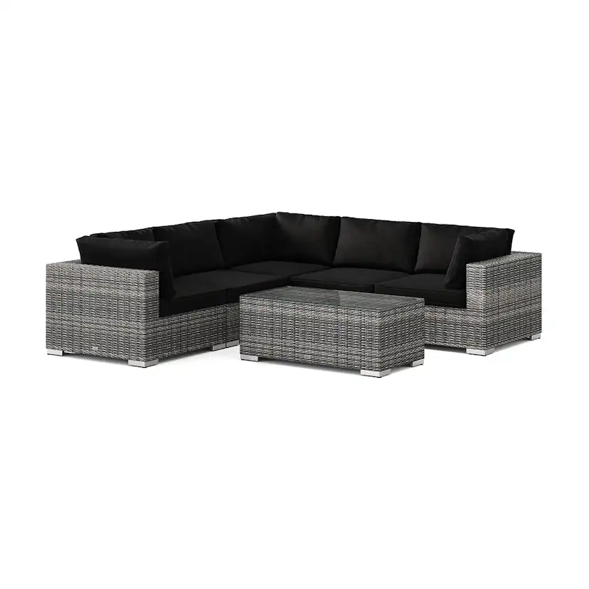 Loungegrupp Comfort Garden Bahamas utomhus hörnsoffa 5-sits vändbar med bord