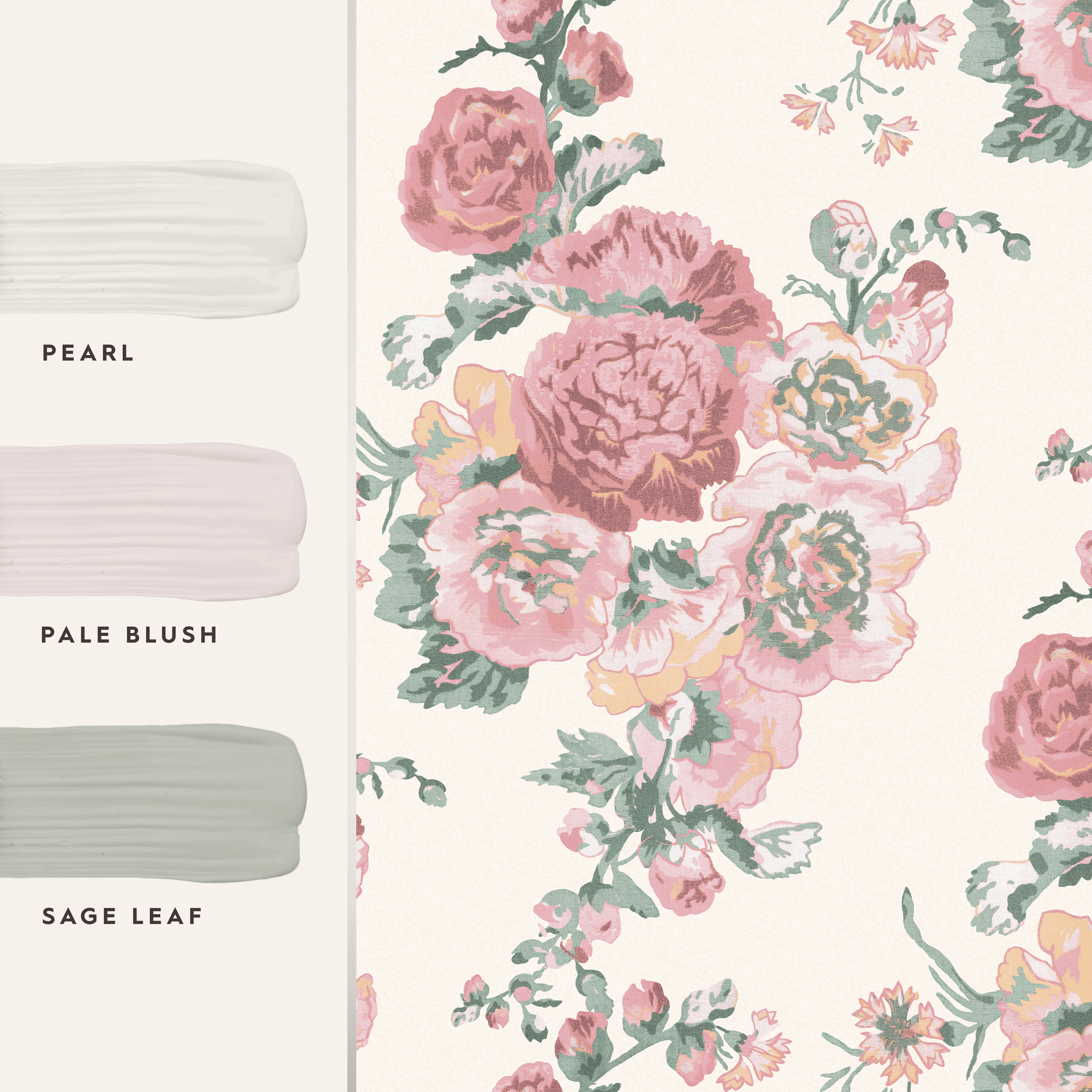 Tapet Laura Ashley Hollyhocks Coral Rosa 118479