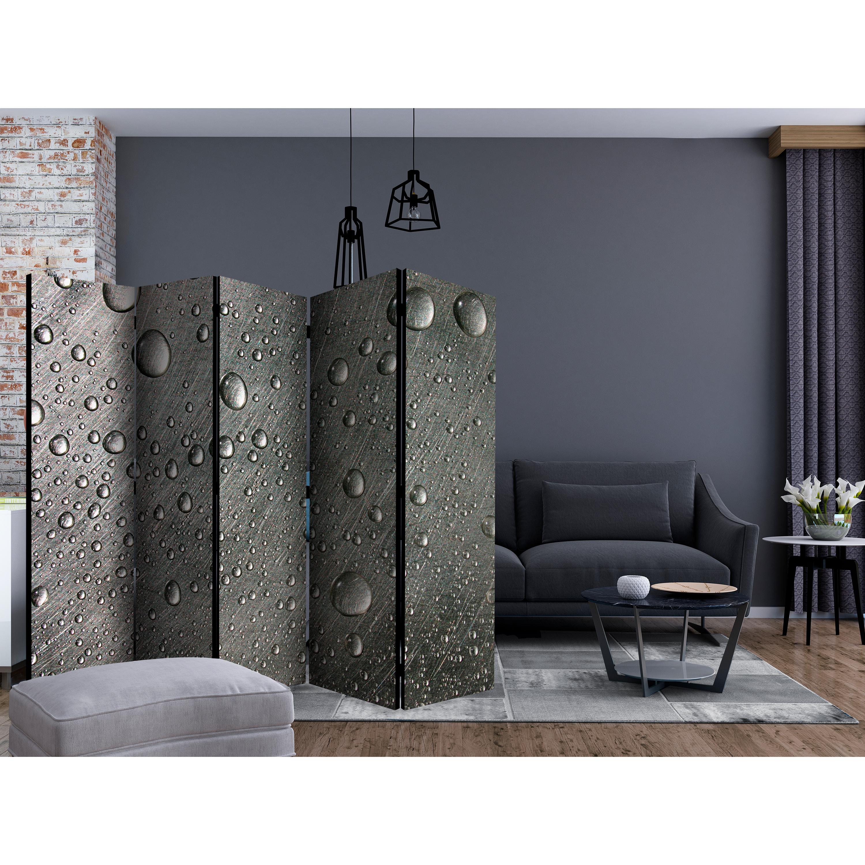 Rumsavdelare Skärmvägg Arkiio Steel Surface with Water Drops II 225x172 cm
