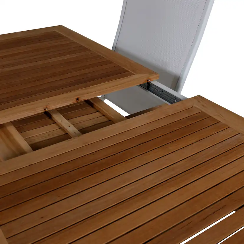 Panama - Table - 160/240*90 - Vit Alu/Teak Vit/Teak