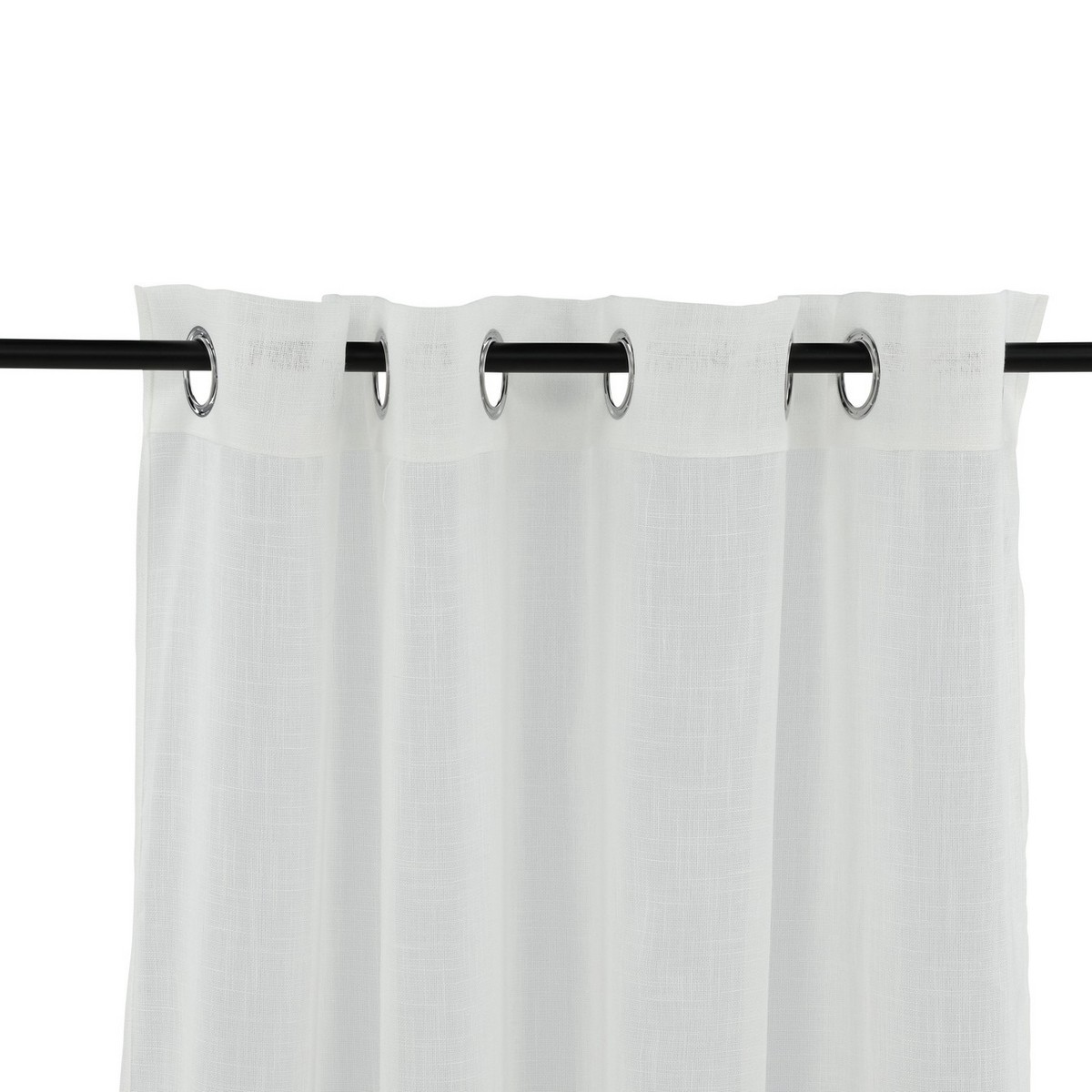 Kaya Curtain Polyester/fake linen - White - 140*290 - Eyelet Vit, Längd: 290 cm