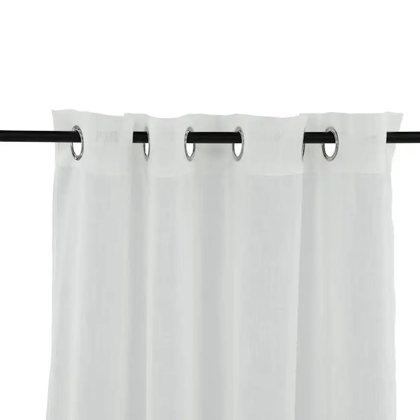 Kaya Curtain Polyester/fake linen - White - 140*290 - Eyelet Vit, Längd: 290 cm