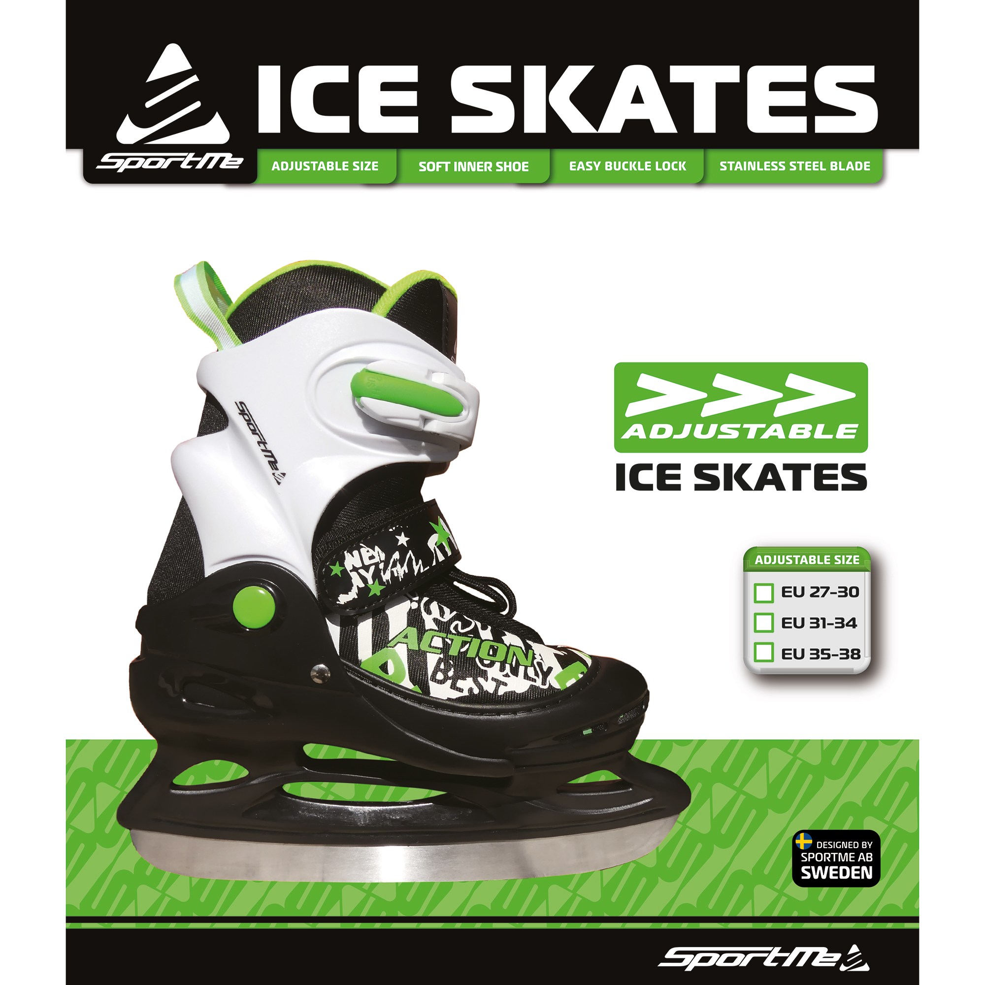 Skridskor SportMe Grön