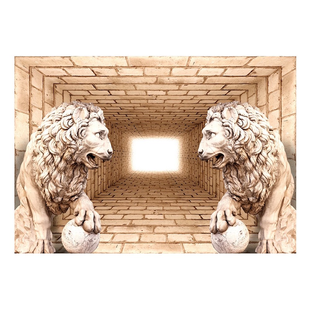 Självhäftande fototapet - Mystery of lions 98x70 Storlek: 98x70 cm