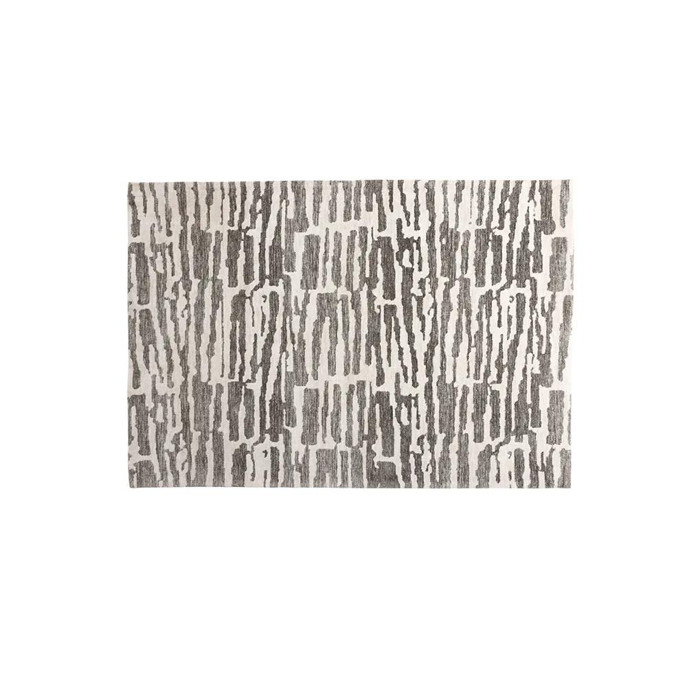 Milos Micropolyester - 230*160-Rectangular-White/Grey Grå, 160x230 cm