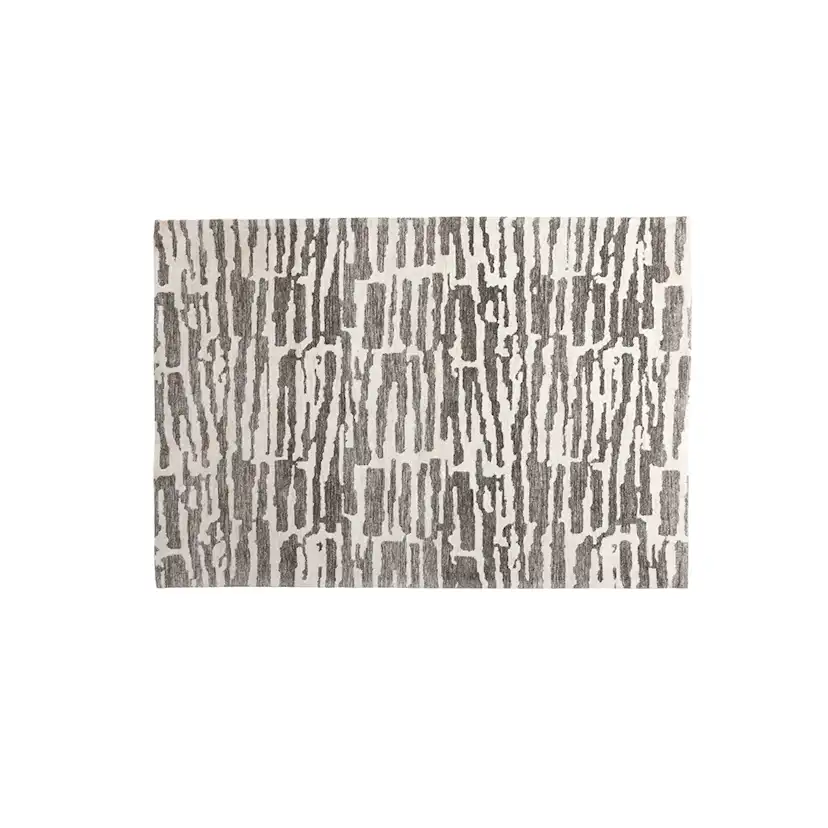 Milos Micropolyester - 230*160-Rectangular-White/Grey Grå, 160x230 cm