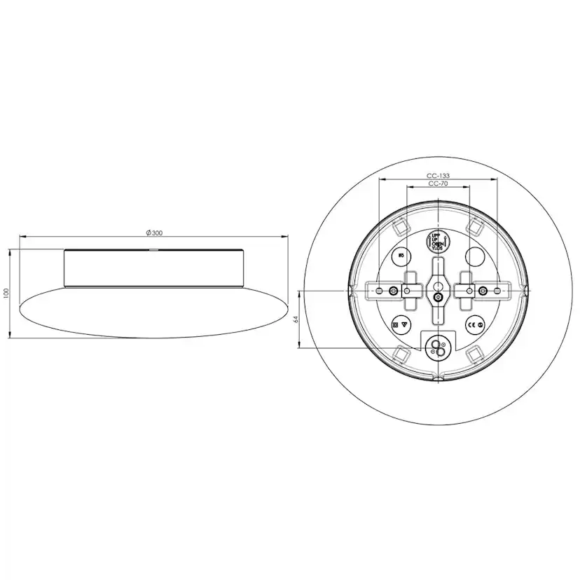 Vägg-/Taklampa Ifö Electric Cairo M IP44 LED
