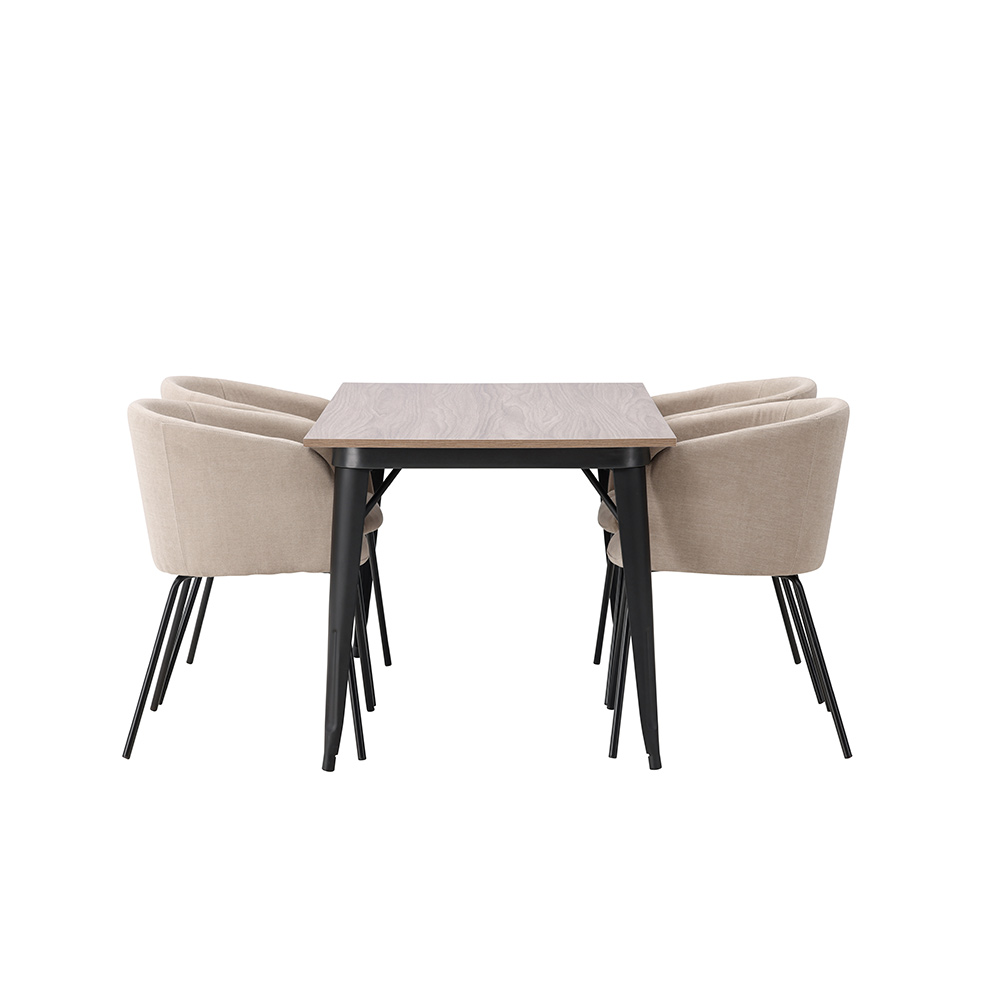 Matgrupp Venture Home Tempe 140 cm med 4 Berit Stolar