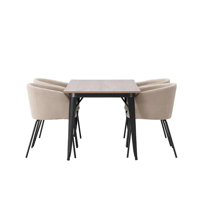 Matgrupp Venture Home Tempe 140 cm med 4 Berit Stolar